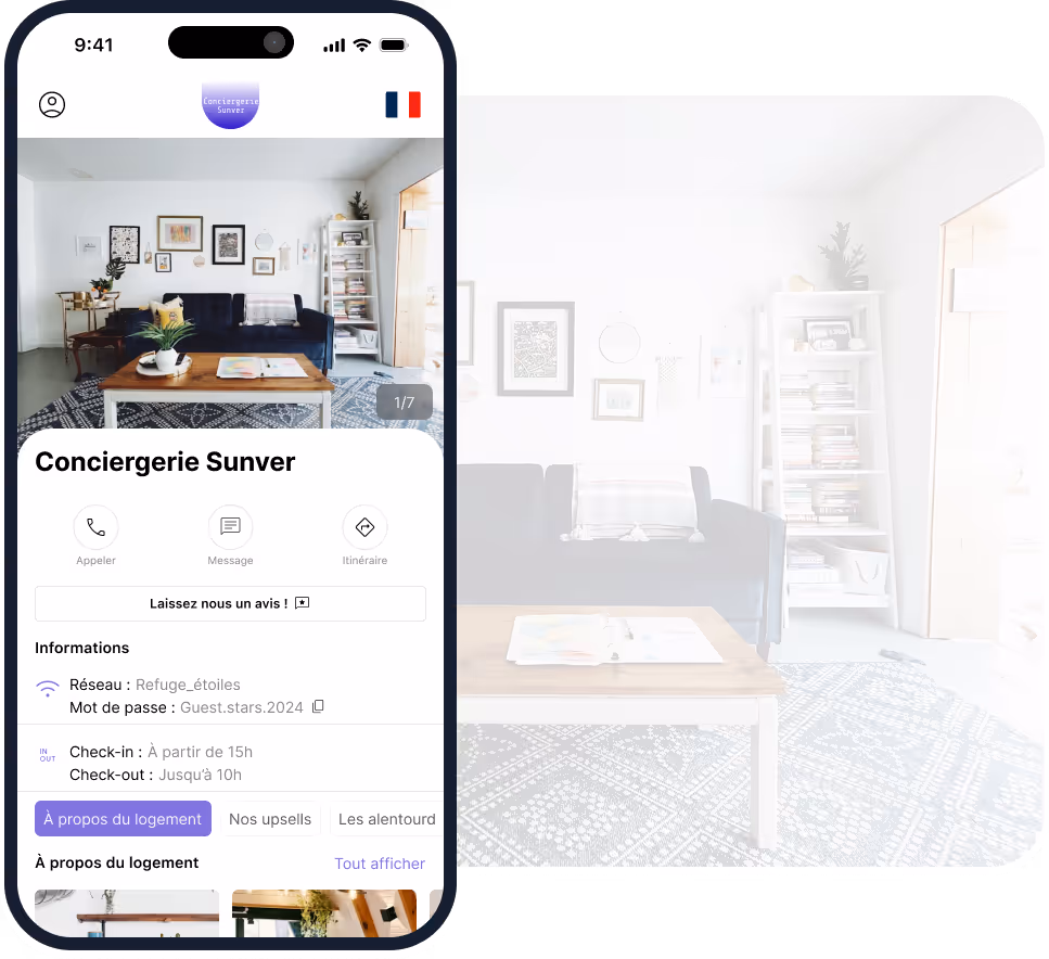 Photo du livret d'accueil Sunver pour locations courte durée type airbnb
