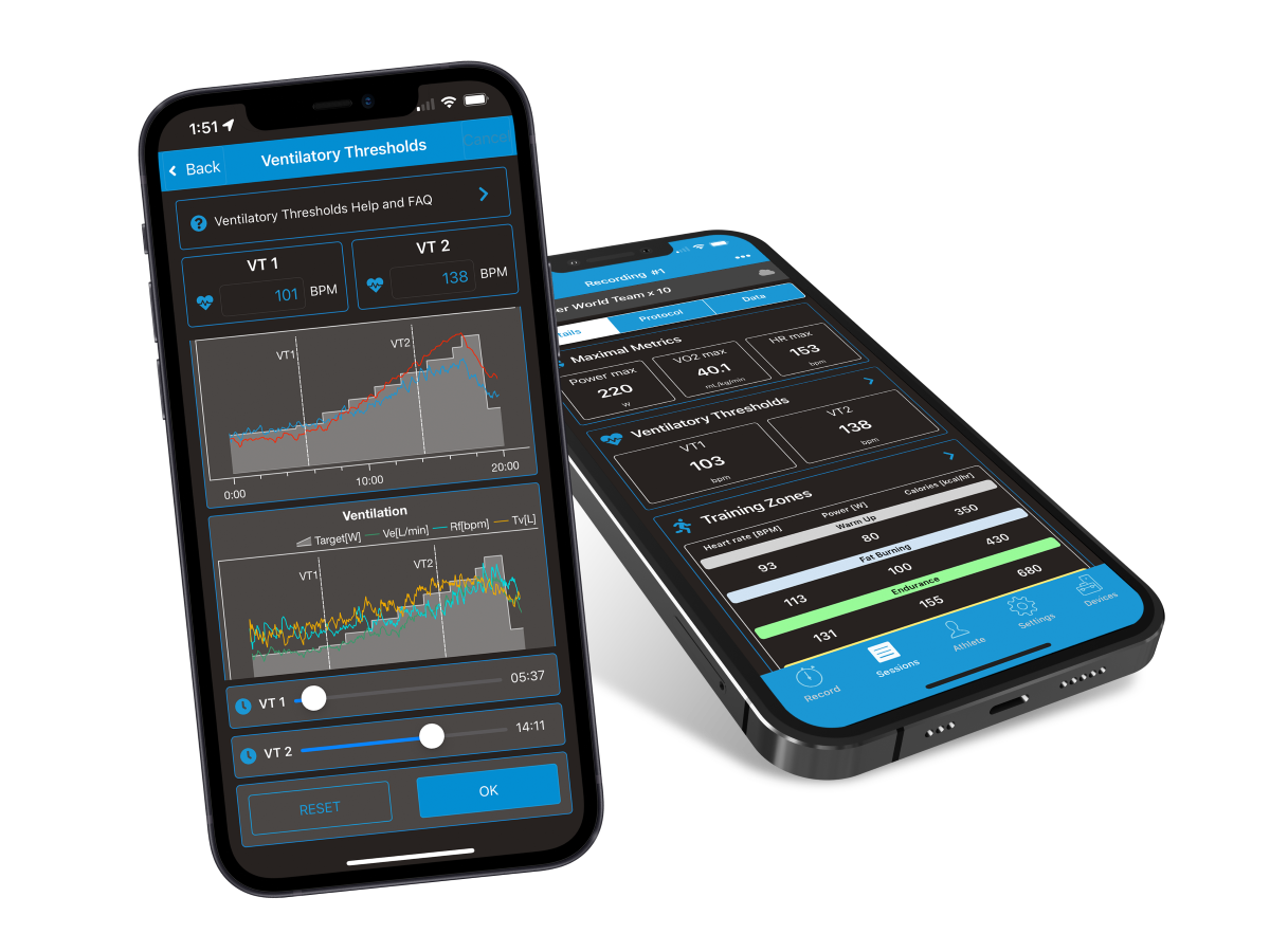 vo2 max charts and numbers on an iphone