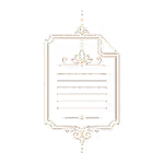 Cadre doré décoratif avec motifs floraux et lignes horizontales sur fond noir.