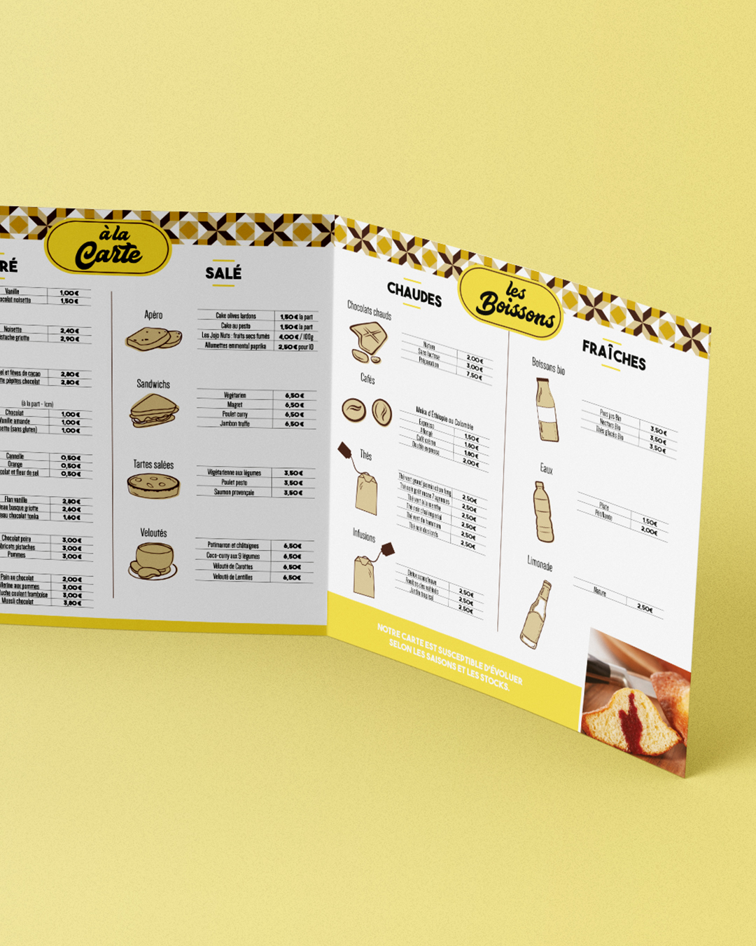 design menu traiteur bio