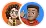 Circular avatar icons of a man with brown curly hair and a woman wearing a blue hijab with a smiling expression.