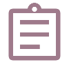 Clipboard icon with two horizontal lines representing text.