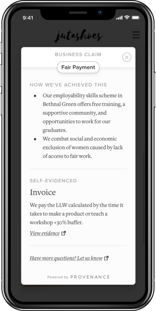 Juta Shoes Fair Payment claim