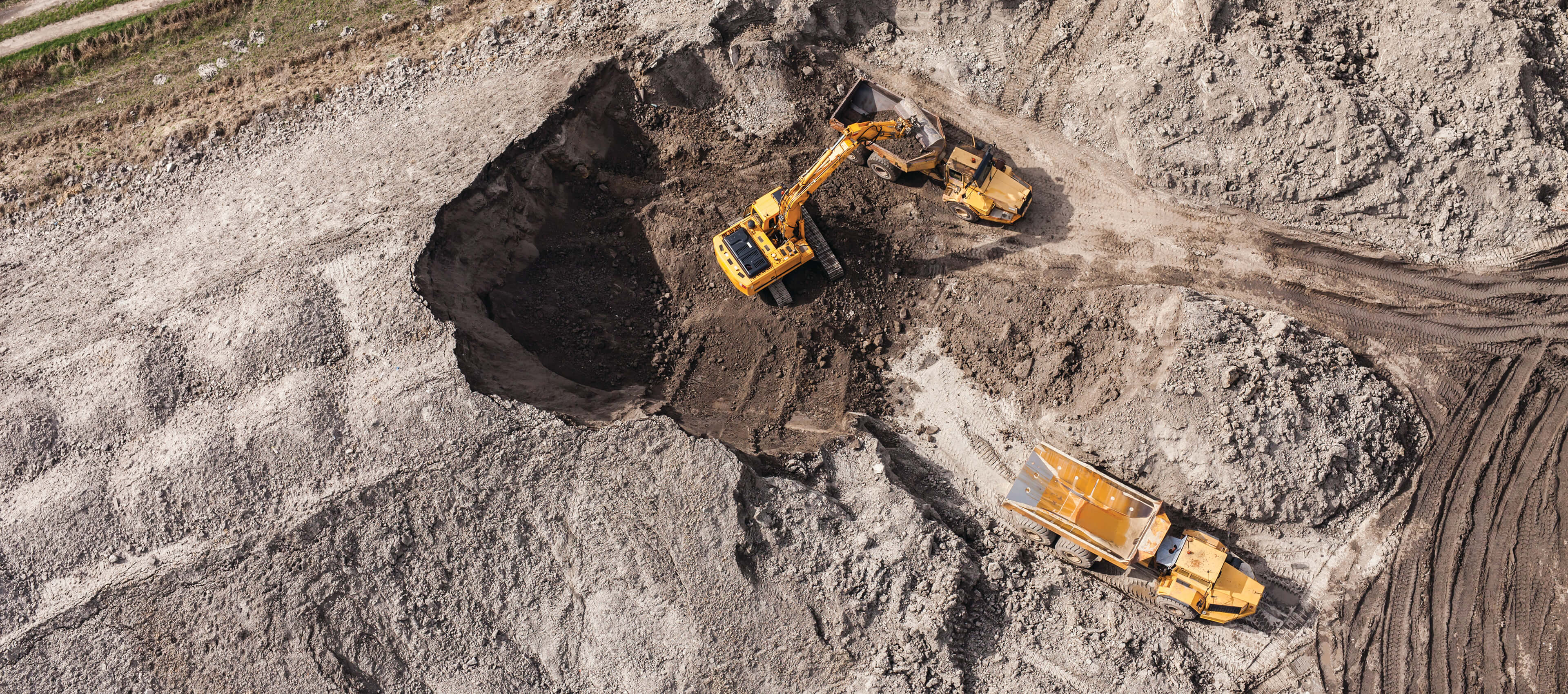 birds-eye view of a jobsite.