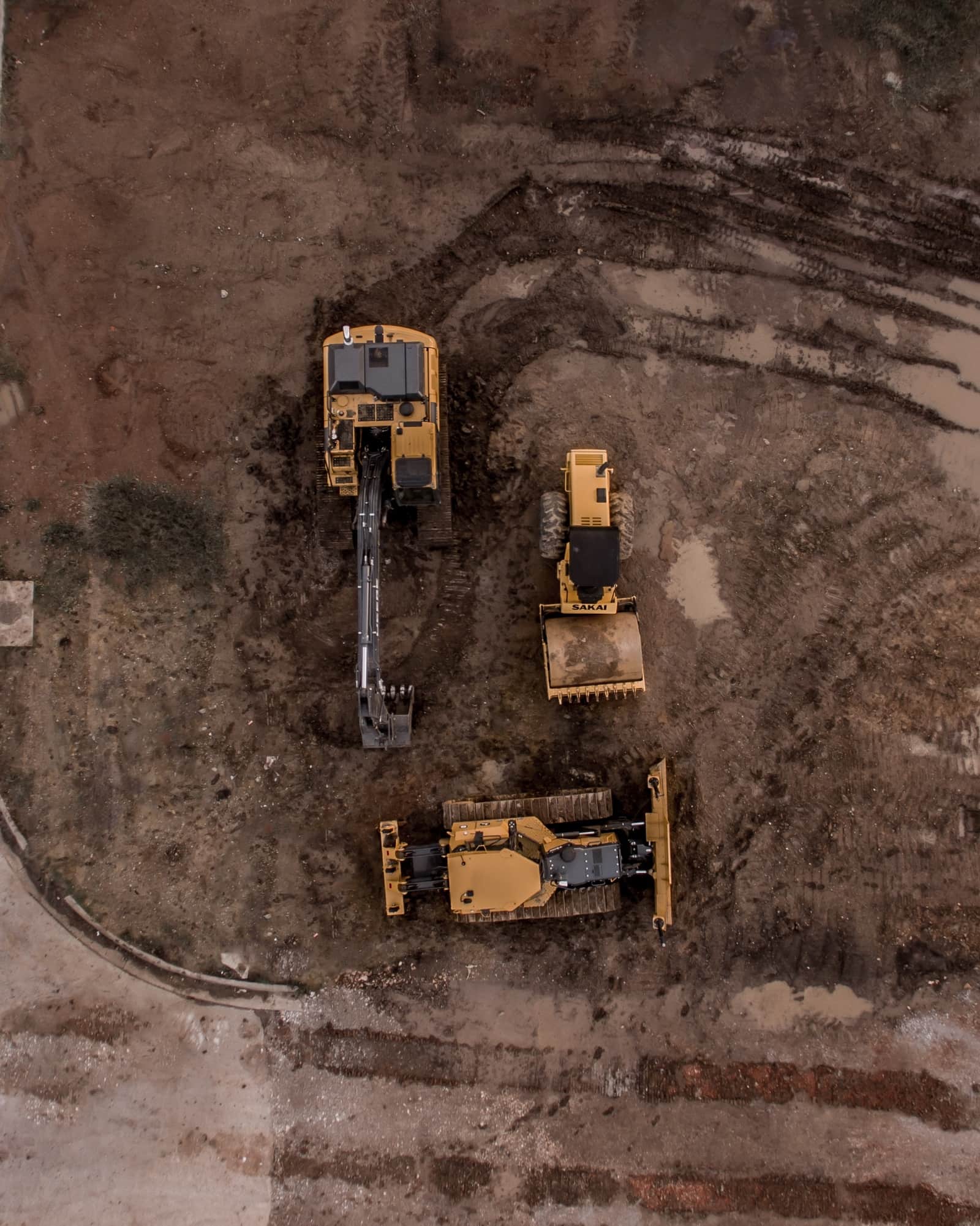 sky view of job site.