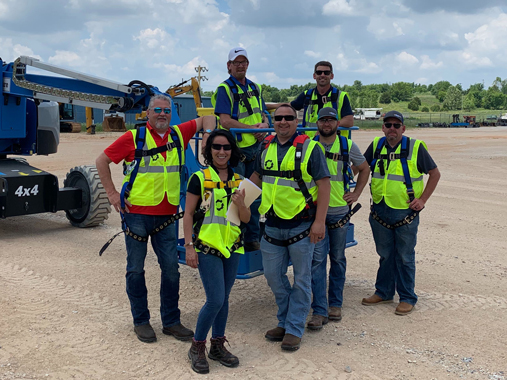 people wearing safety equipment.