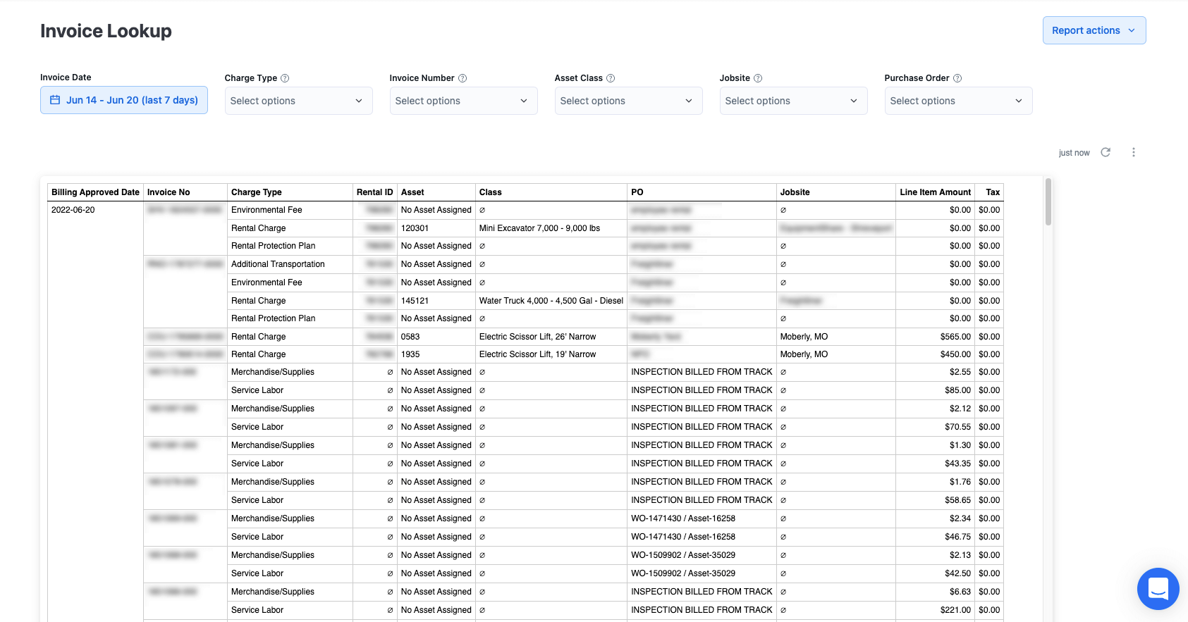 T3 Billing Reports scree shot.