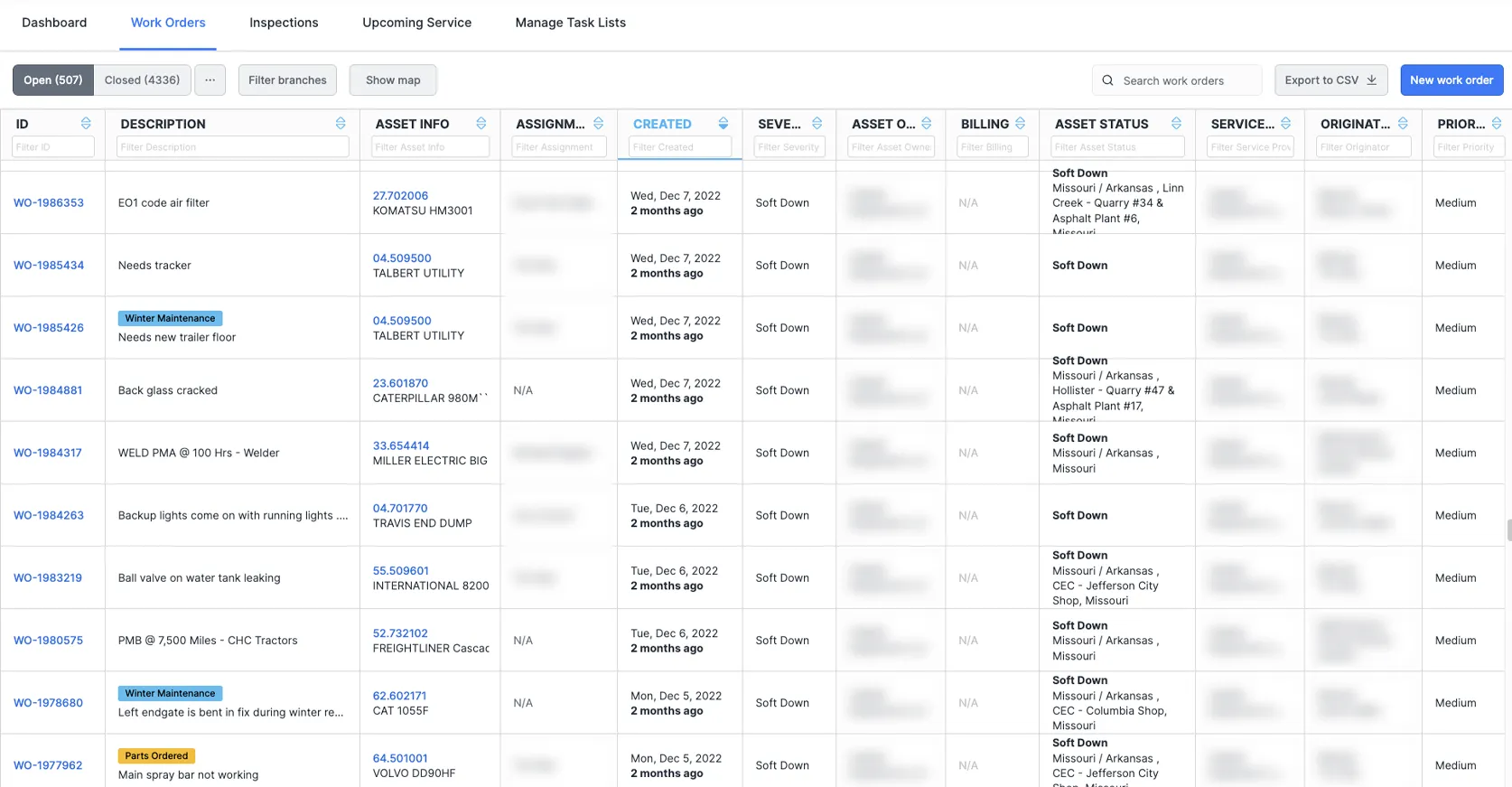 Fleet Billing screen.