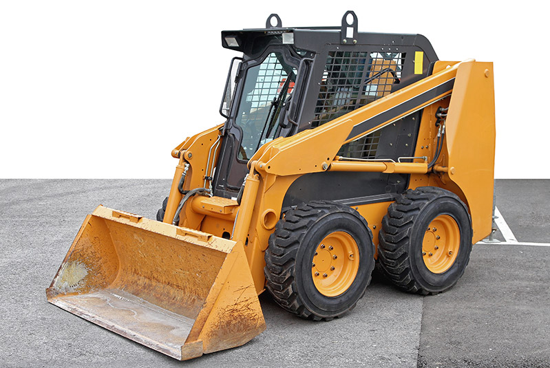 skid steer in parking lot