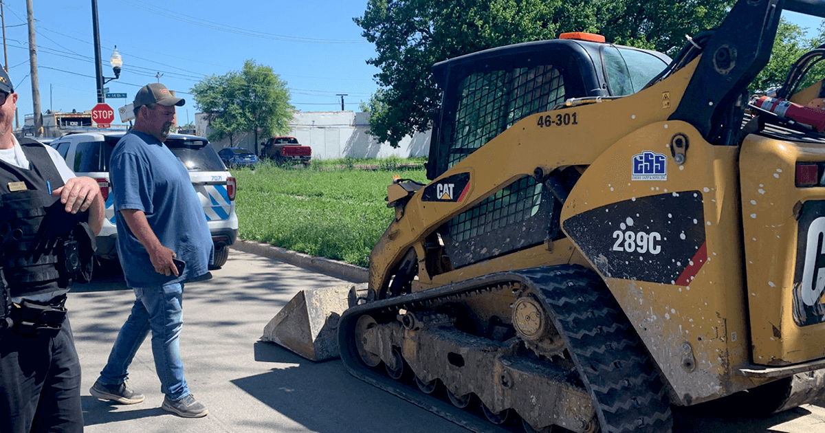 A trackloader is recovered by law enforcement