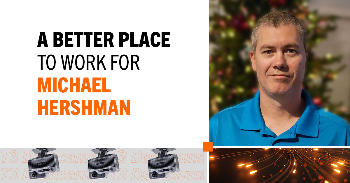 photo of Michael Hershman and images of telematics equipment