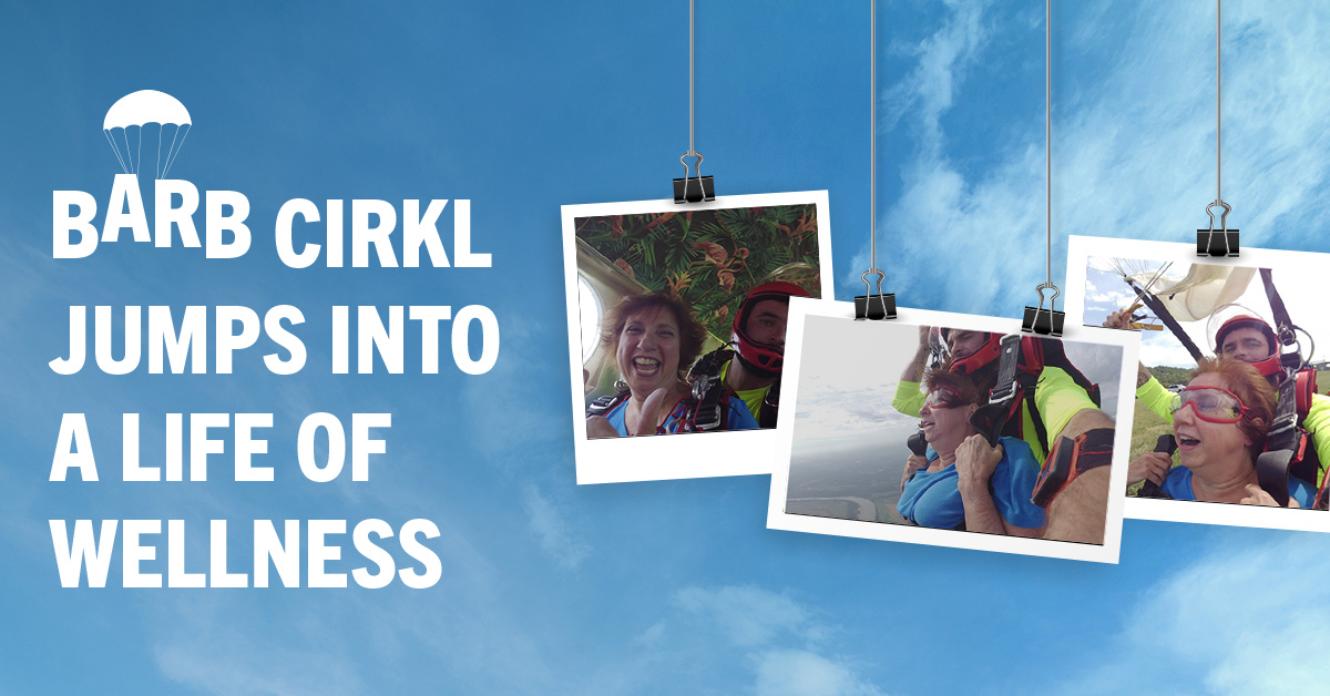 photos of Barb Cirkl skydiving
