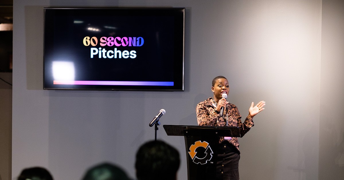 Chrystal L. gives her presentation