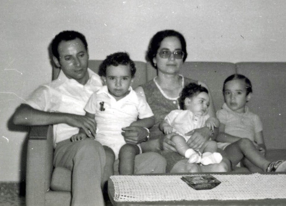Andreas, Cleo, and their three children before leaving for Canada, 1976