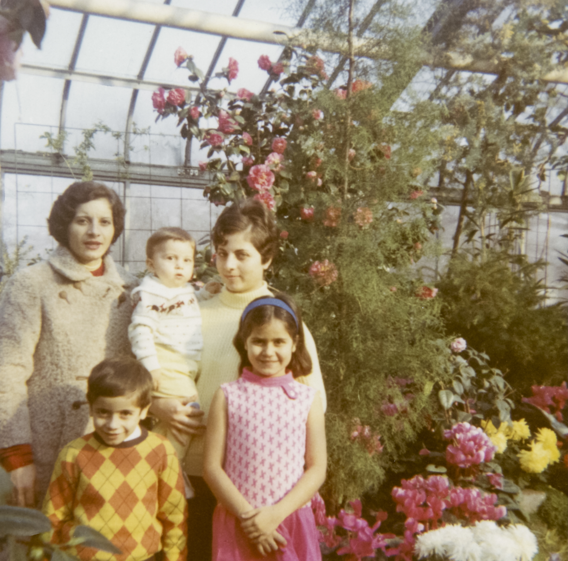 Helen with her family at the Butterfly Conservatory in Niagara Falls, early 1970s 