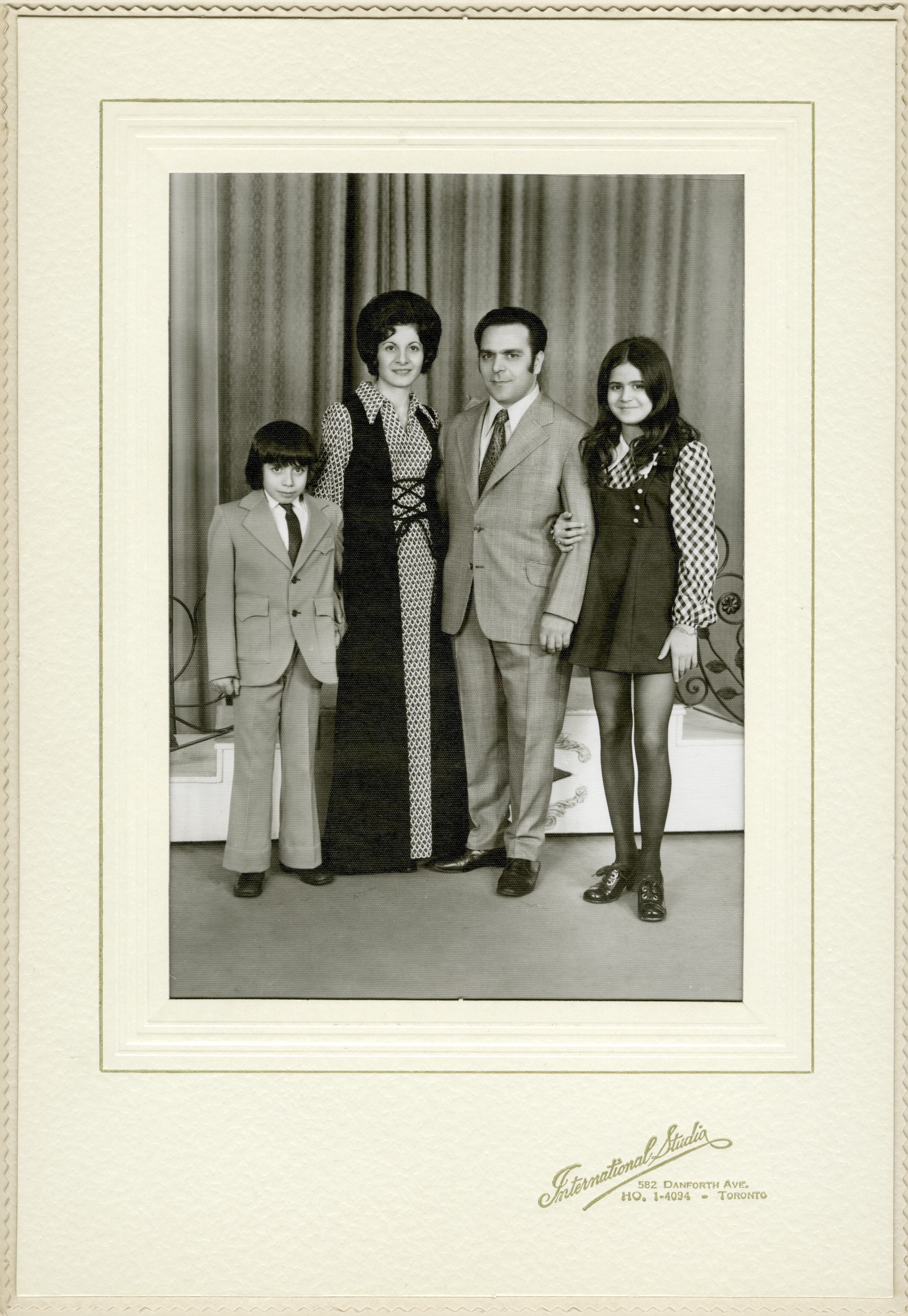 Family portrait taken on the Danforth, 1973