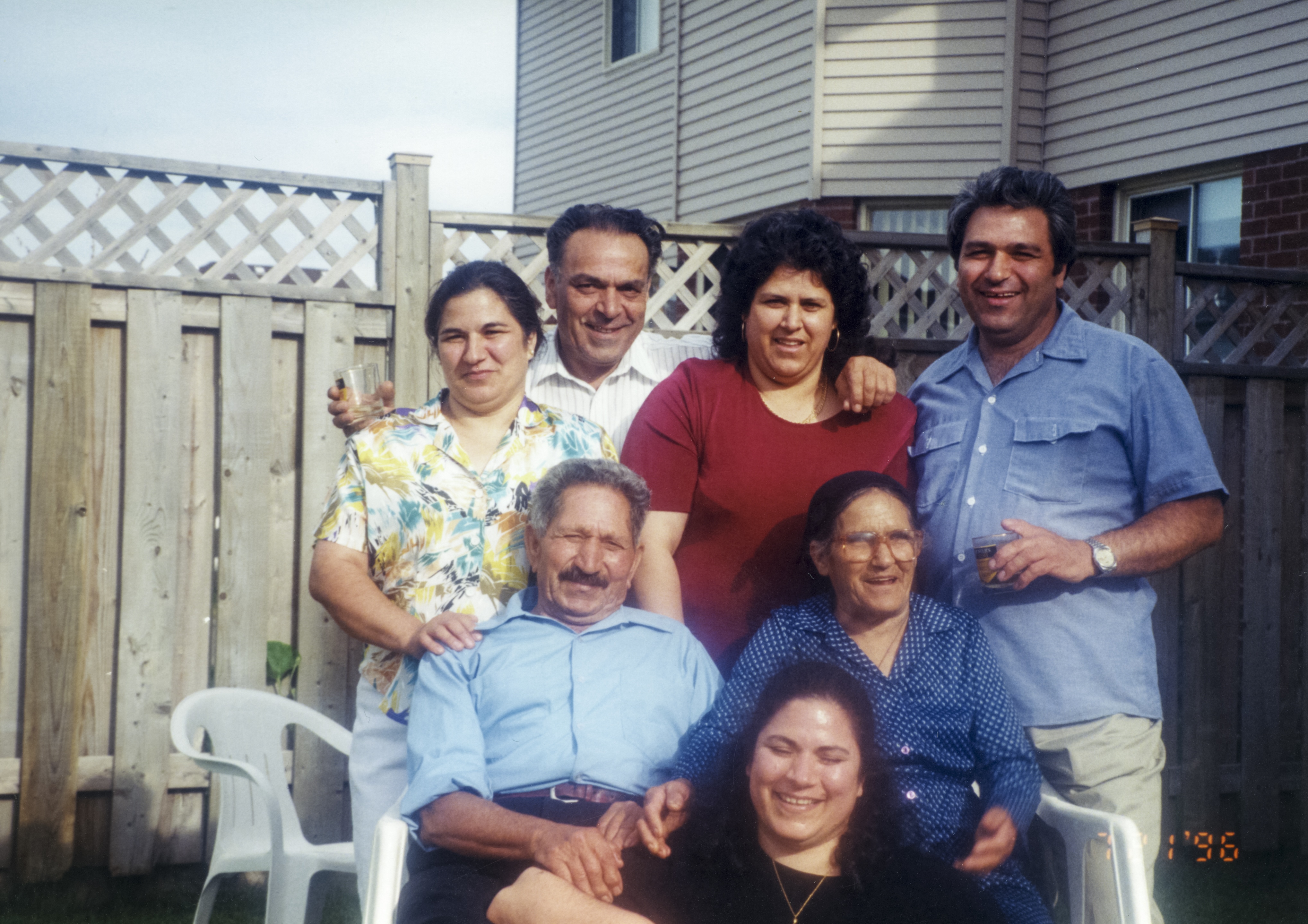 Helen's mother with her parents, brothers, and two of her sisters, July 21, 1996