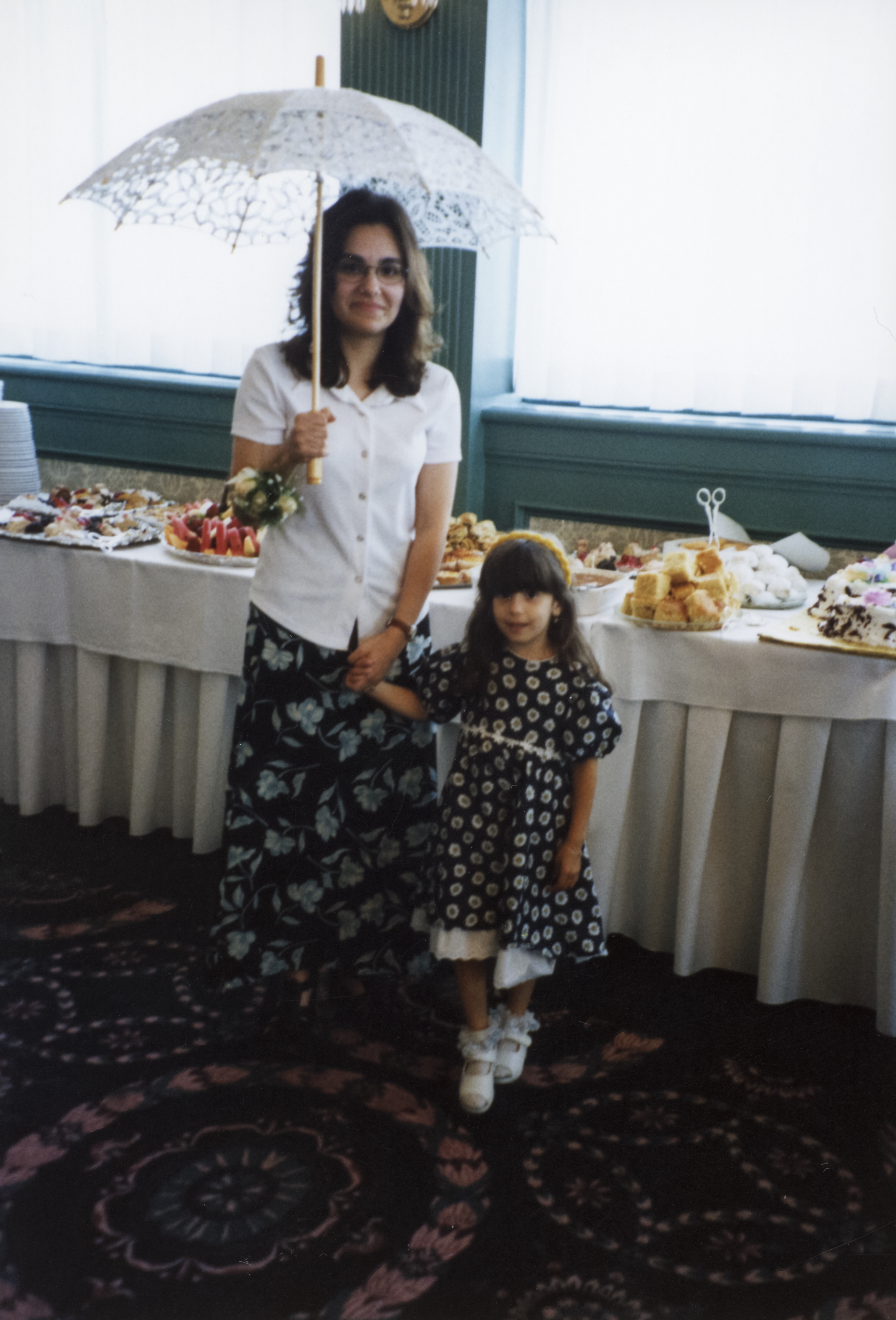 Helen with her goddaughter, 1998