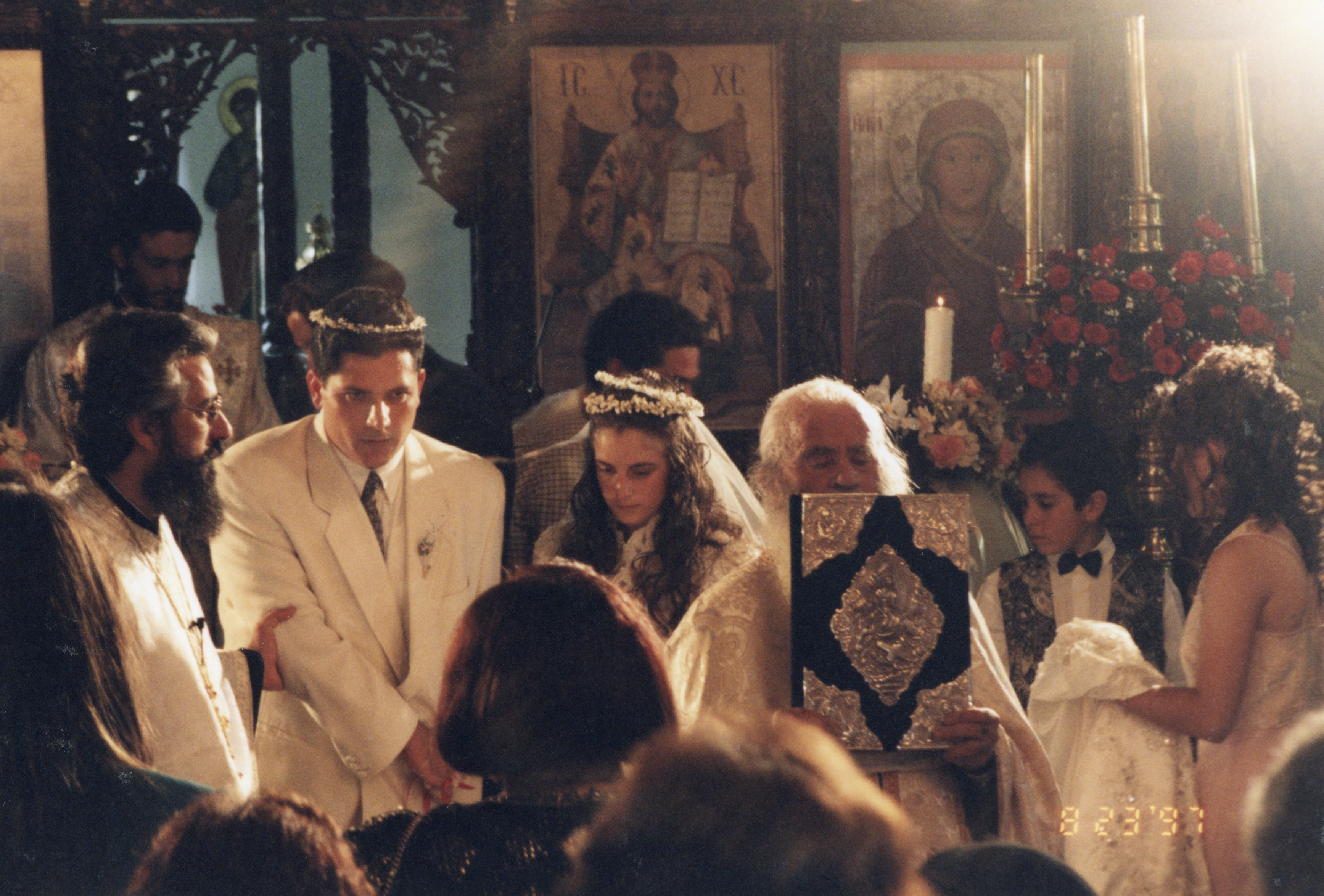 Helen's cousin (on the left) getting married, August 23, 1997