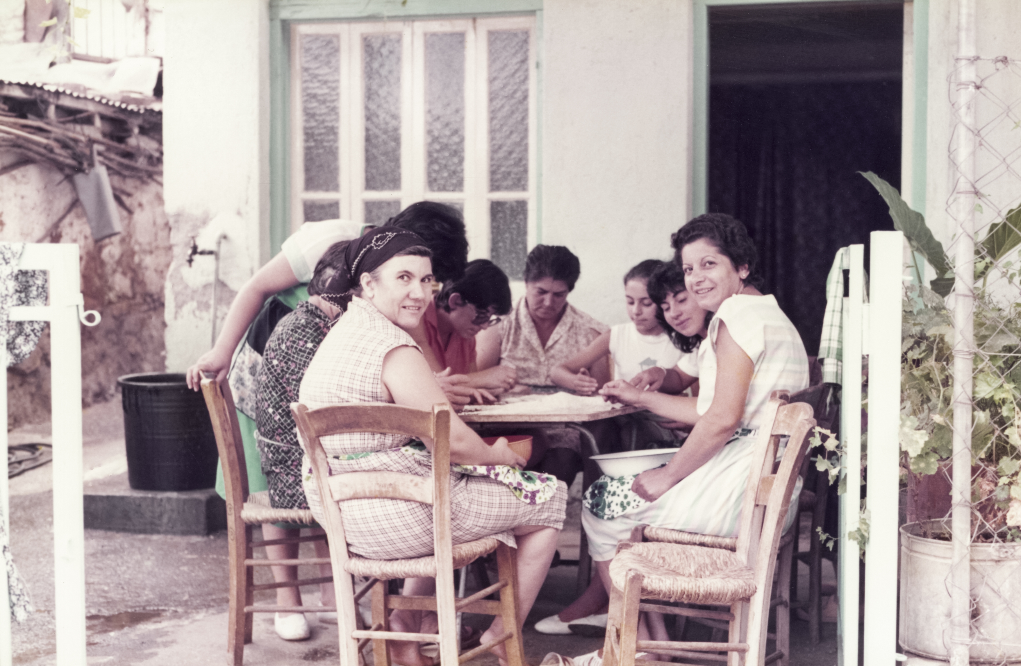 Nitsa's extended family in Kambos, early 1980s