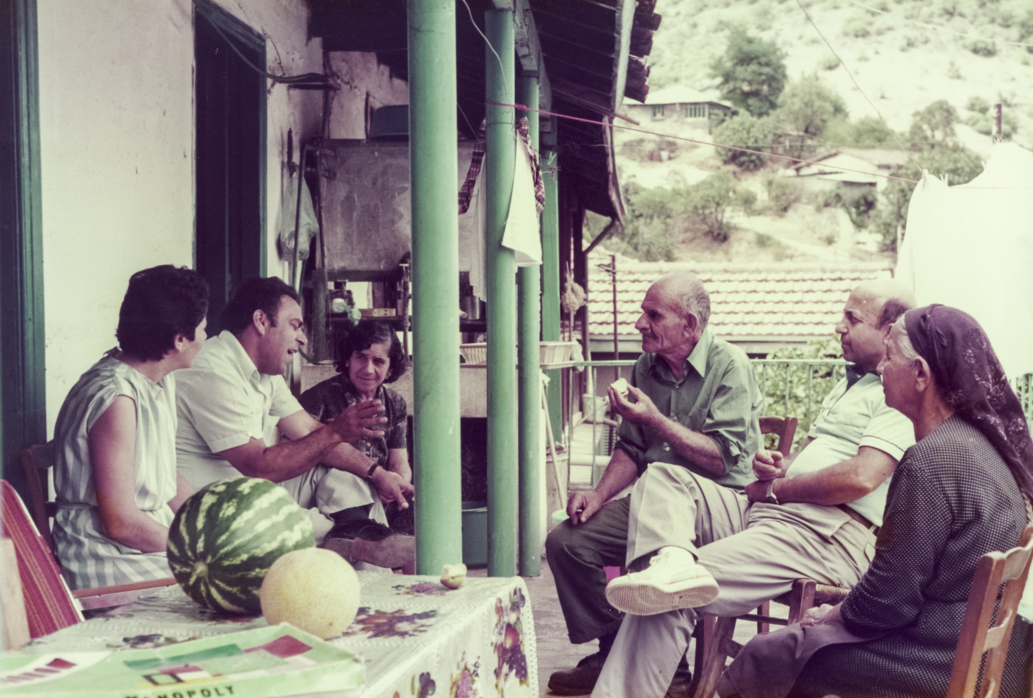 Nitsa's extended family in Kambos, early 1980s