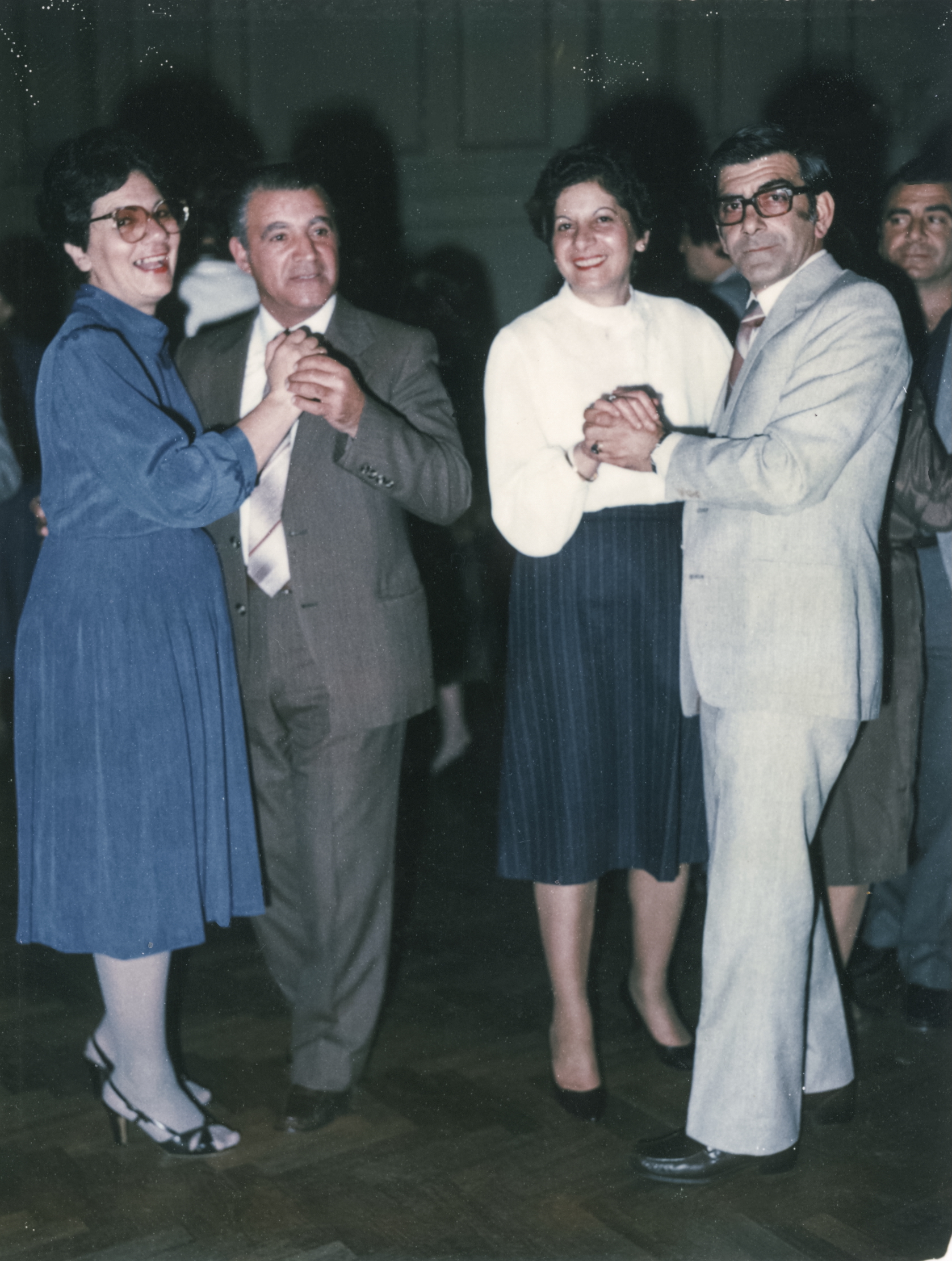 Nitsa's aunts and uncles dancing at a wedding in Australia, early 1980s 