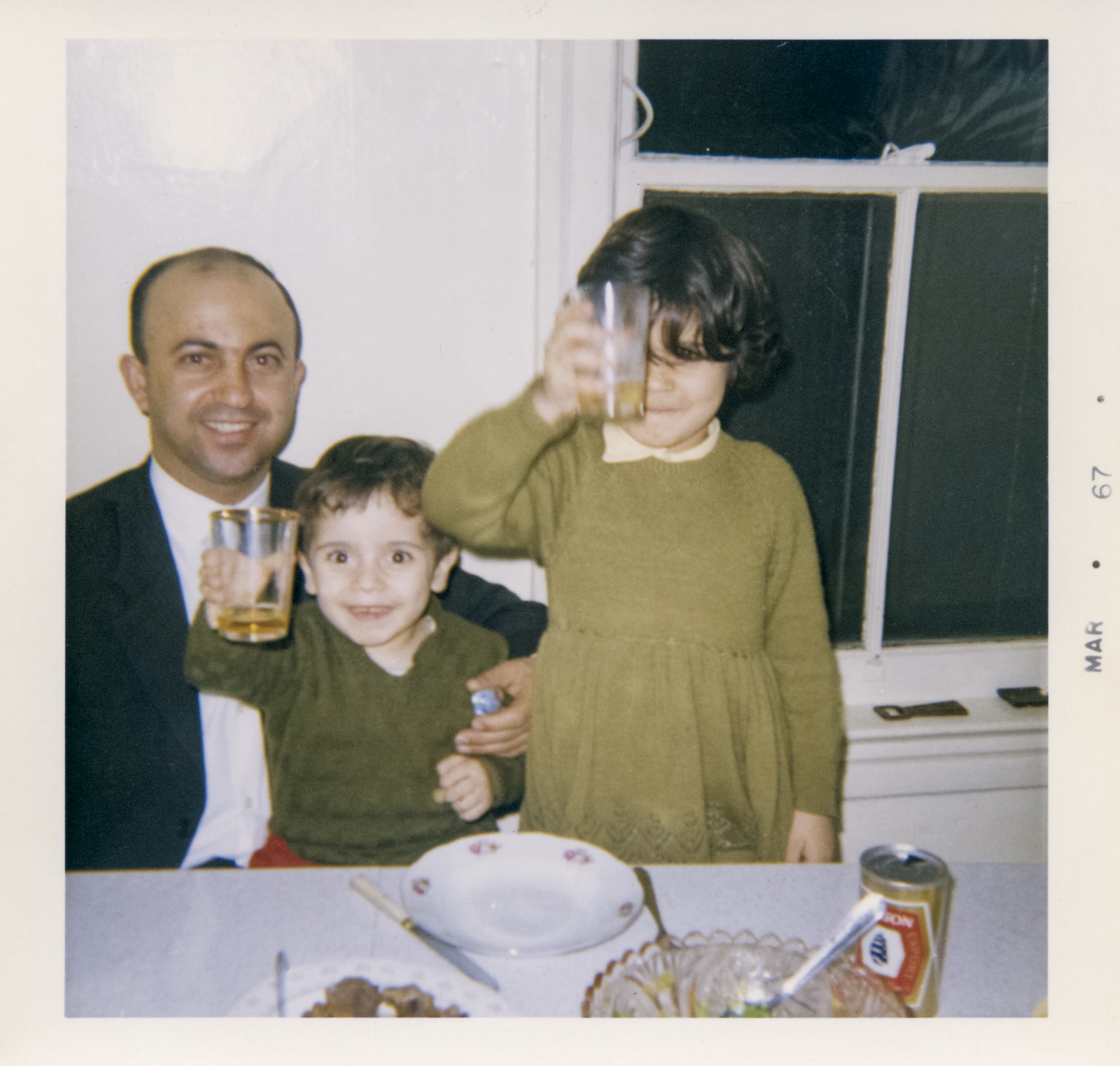 George with his nephew and niece (fellow interviwee, Helen Power), March 1967