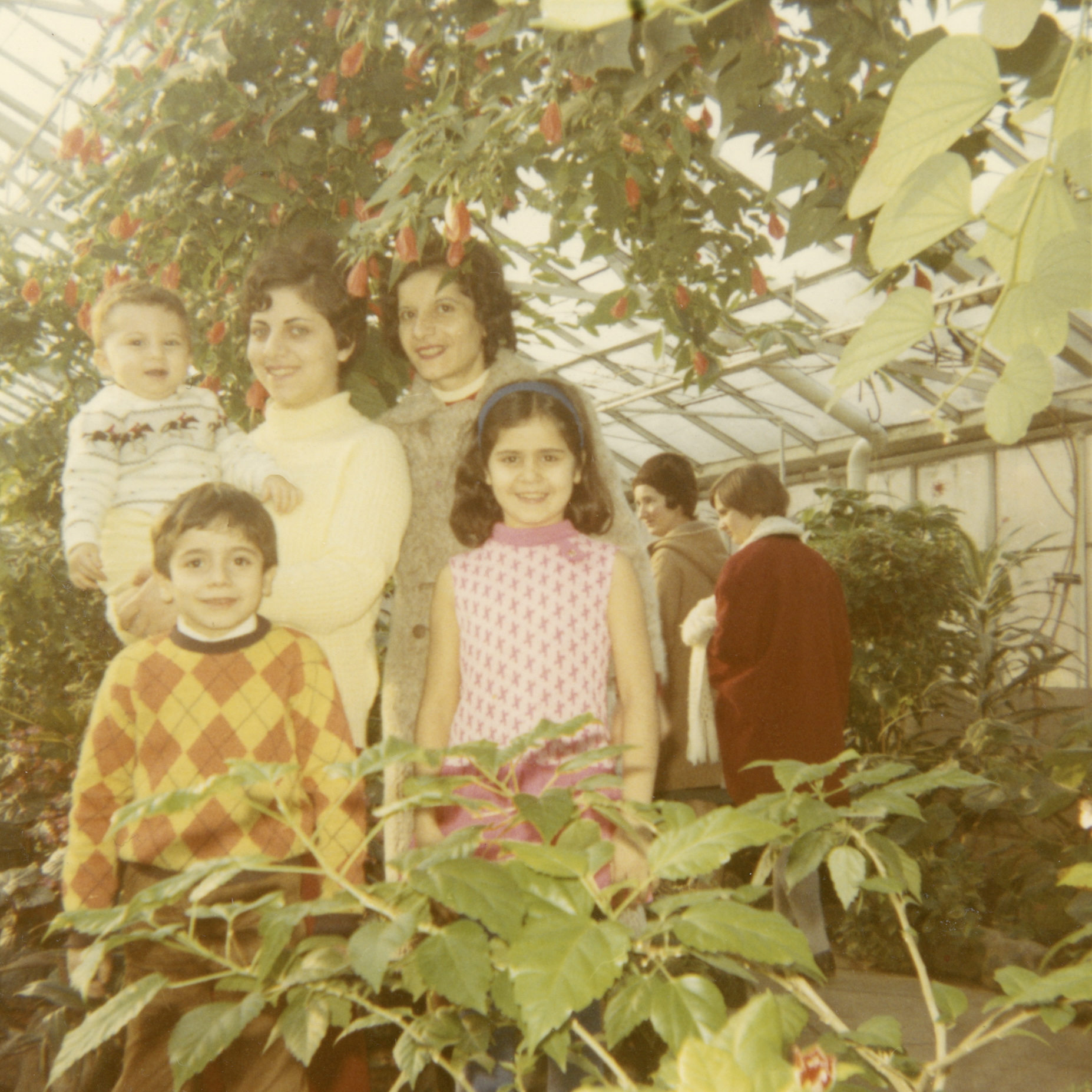 George's wife, son, and in-laws at the Butterfly Conservatory in Niagara Falls, early 1970s