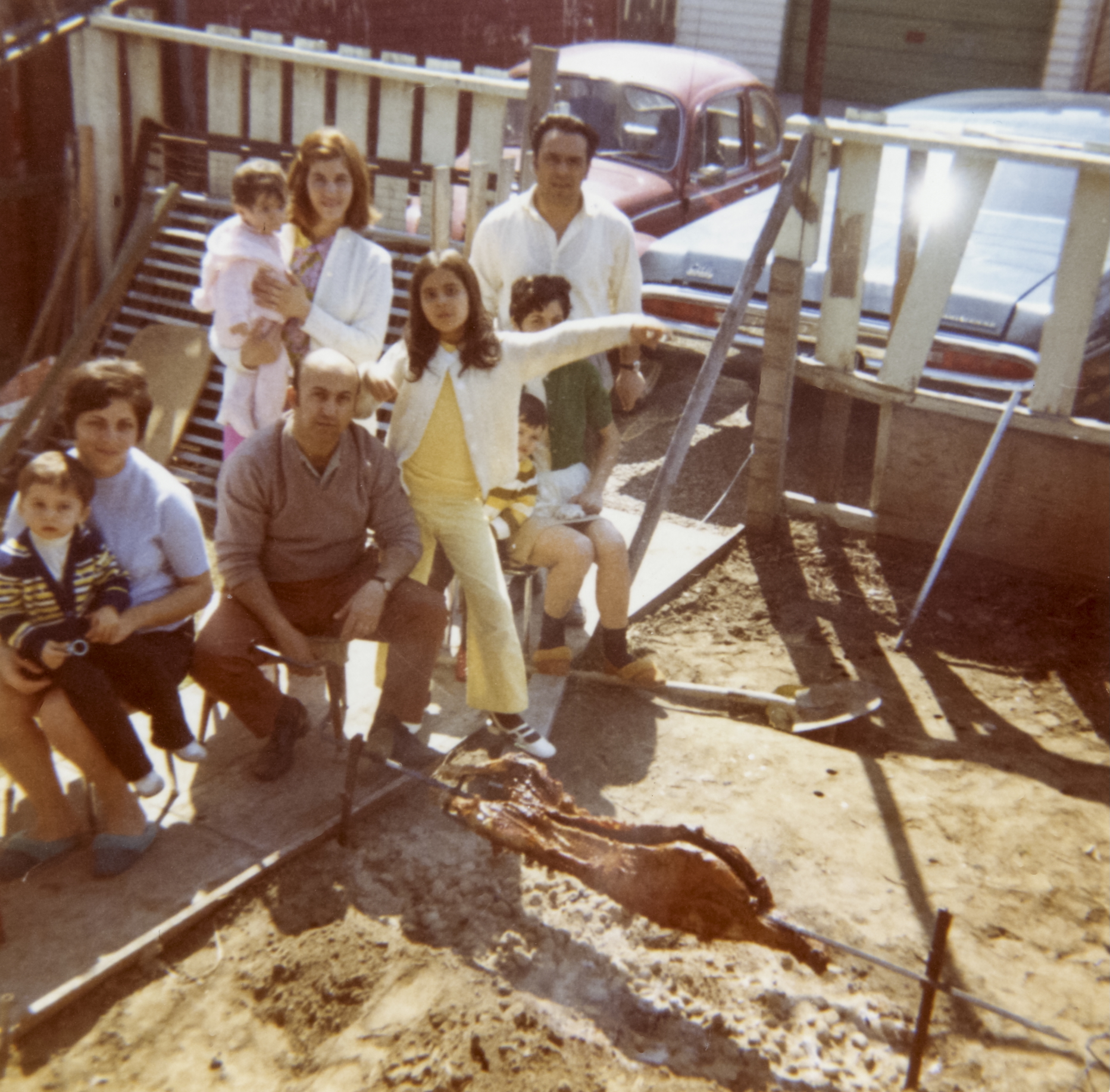 George with his wife, son, and in-laws on the Danforth, early 1970s
