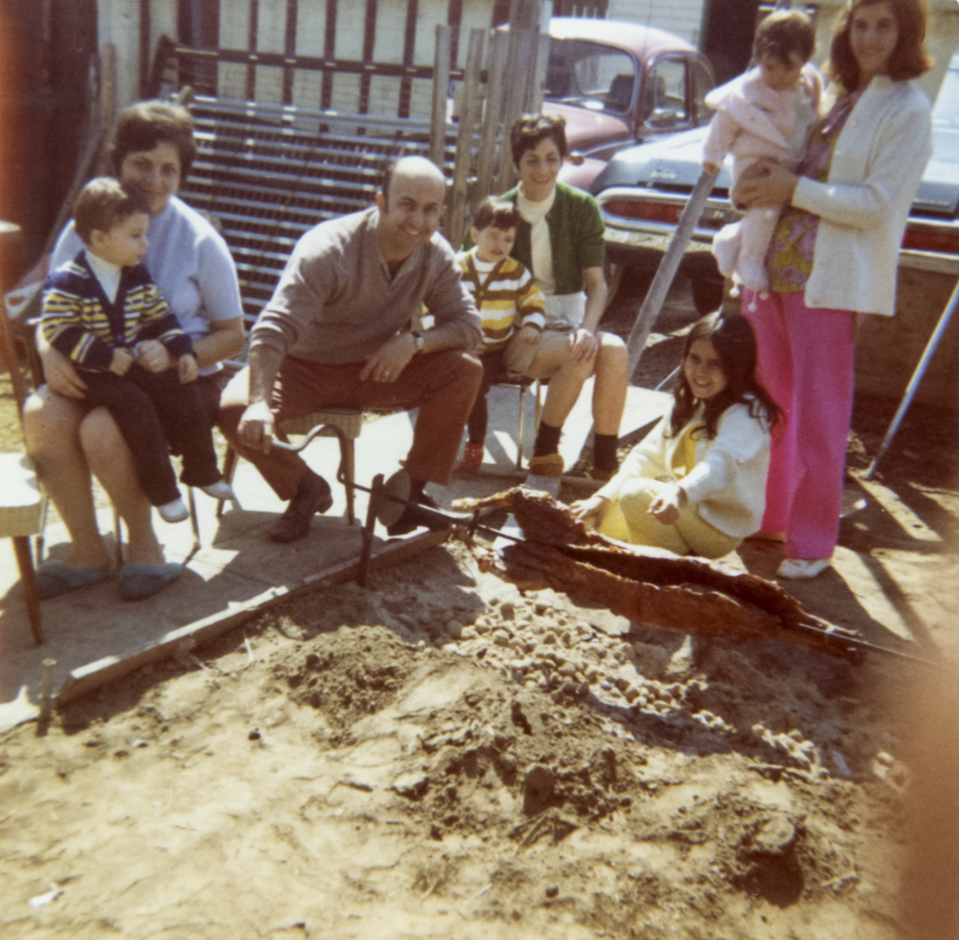 George with his wife, son, and in-laws on the Danforth, early 1970s