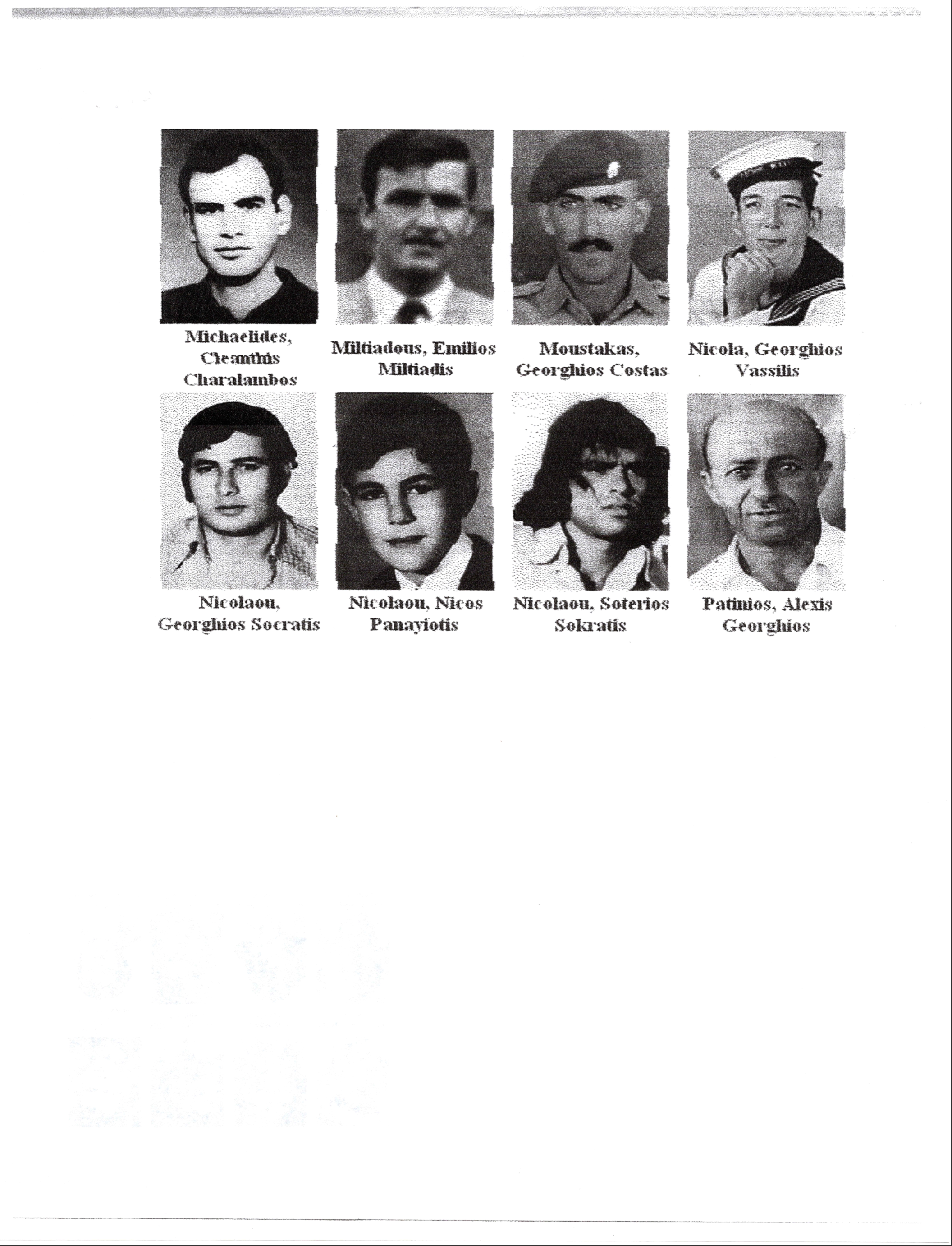  George's father alongside other missing Cypriots from Kyrenia, 1974