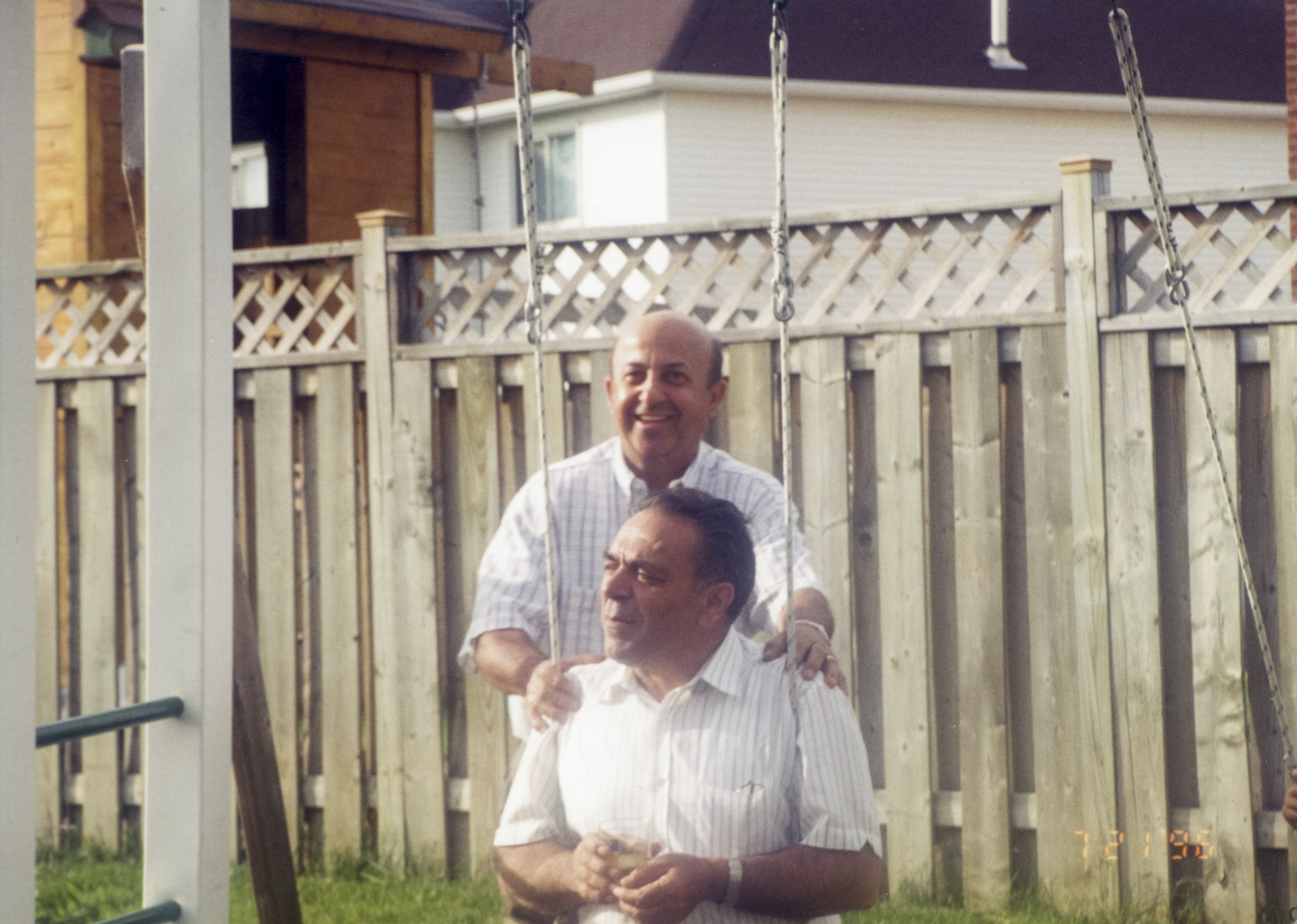  George with his brother-in-law and fellow interviewee, Theodoros Xenophontos, July 21, 1996