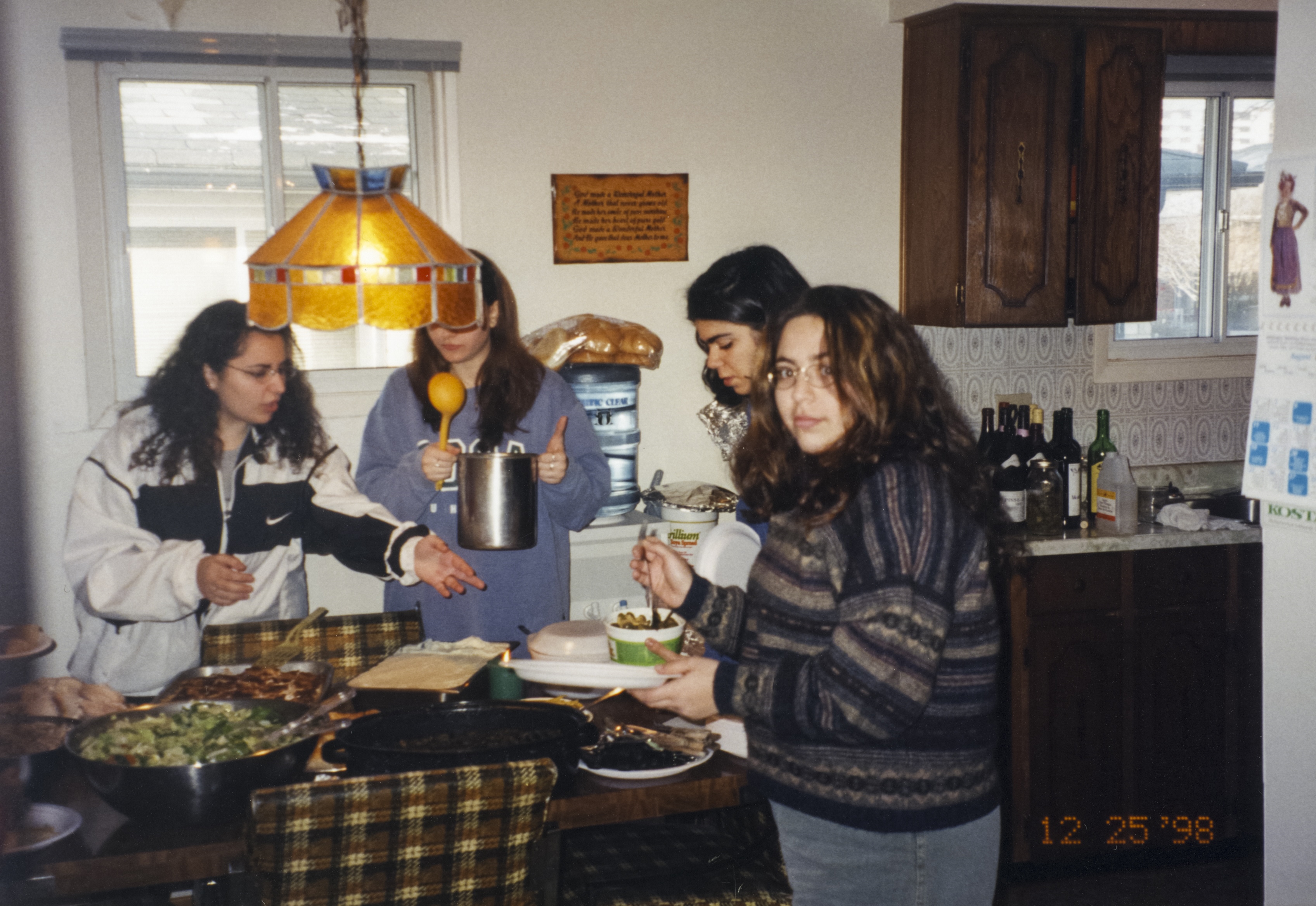 Anna with her cousins on Christmas Day, 1998