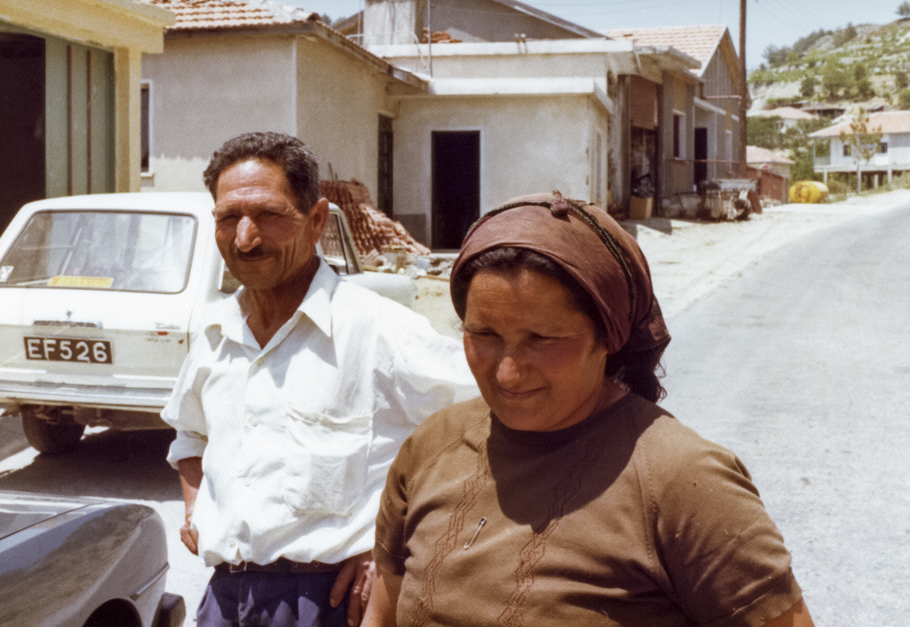 Helen's pappou and aunt in Kyperounda, 1978