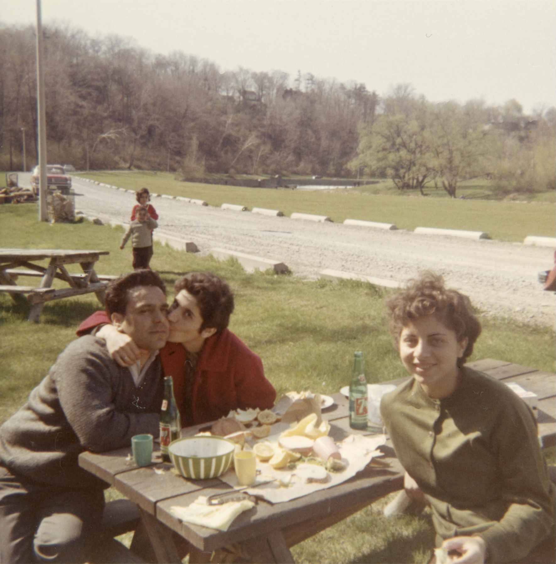 Theodoros with his wife and sister-in-law at a picnic, late 1960s or early 1970s
