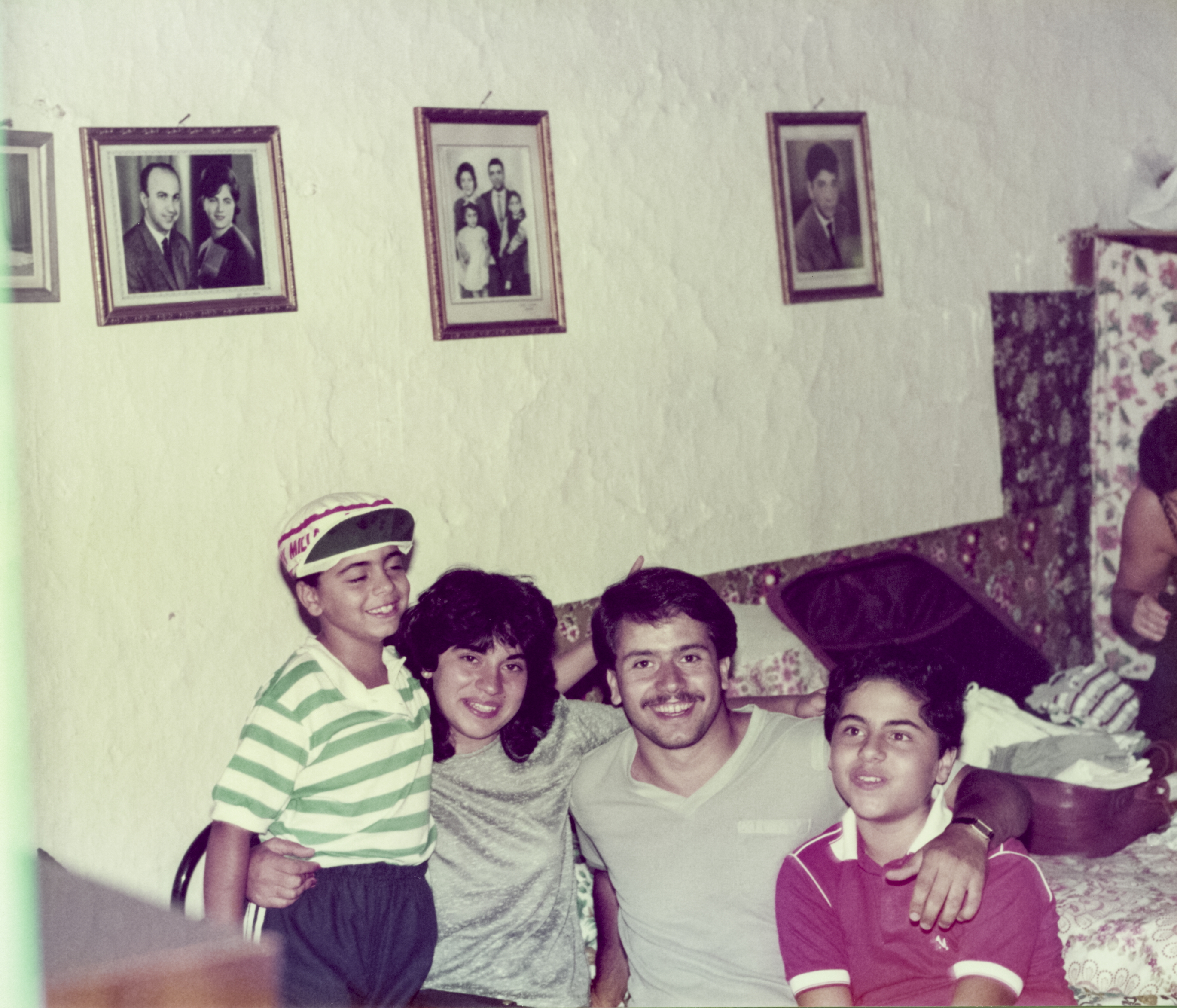 Nitsa's brother (in the red shirt) with cousins in Cyprus, early 1980s
