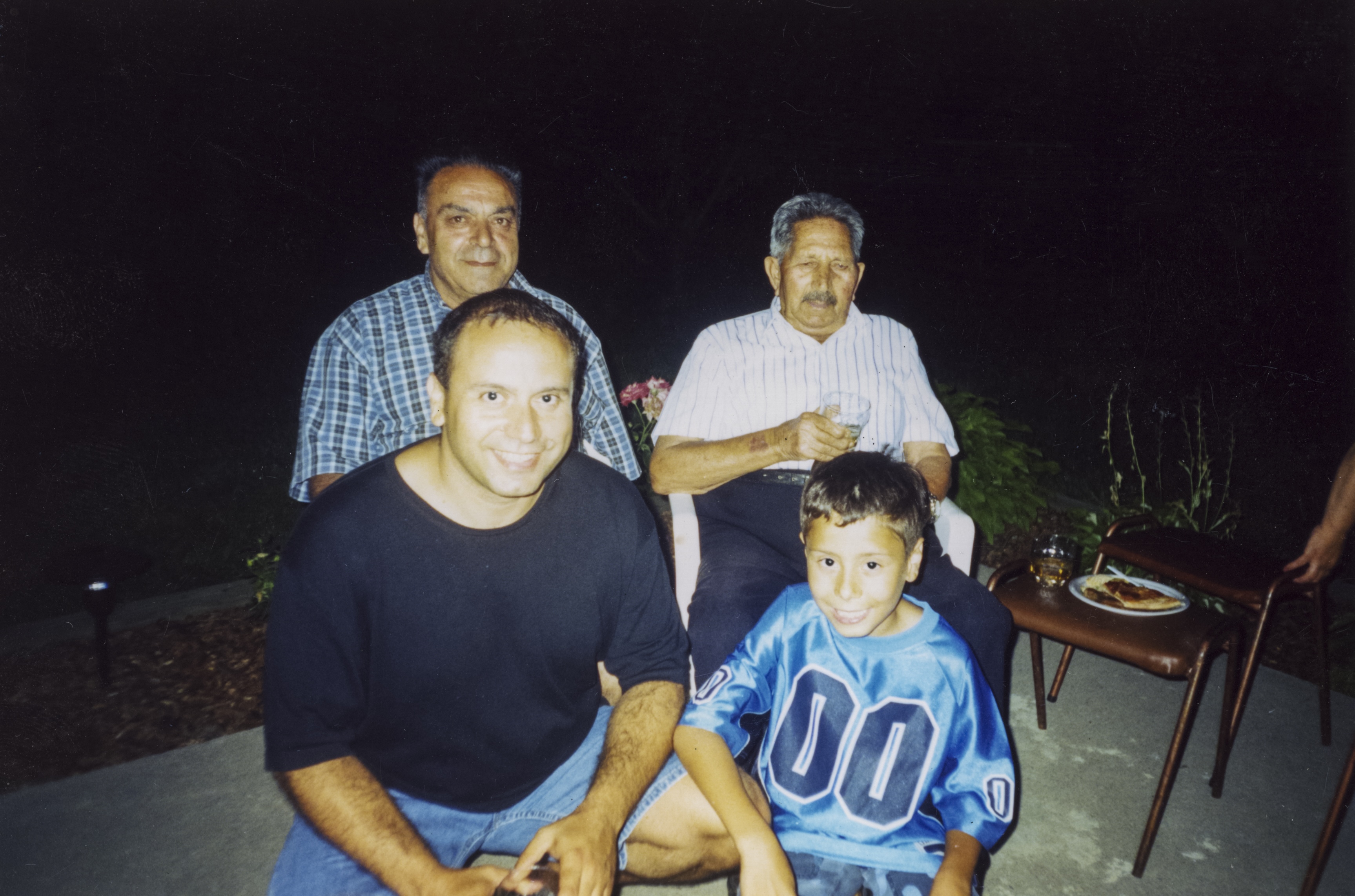 Theodoros with his father, son, and grandson (the interviewer), 2000