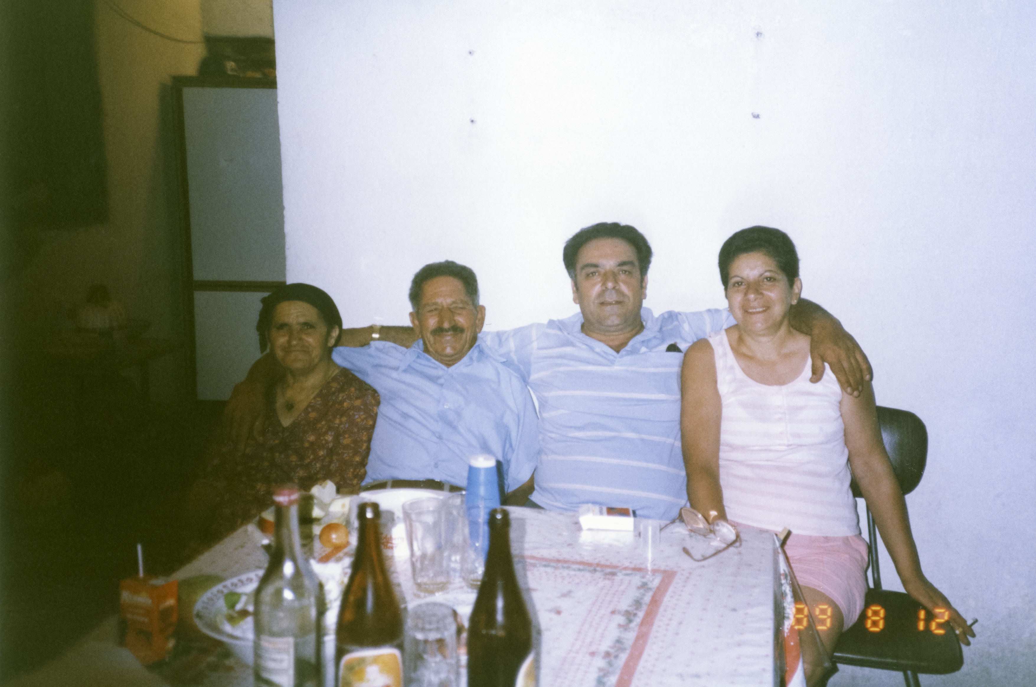 Theodoros with his wife and parents in Cyprus soon after completing work on the SkyDome, August 12, 1989