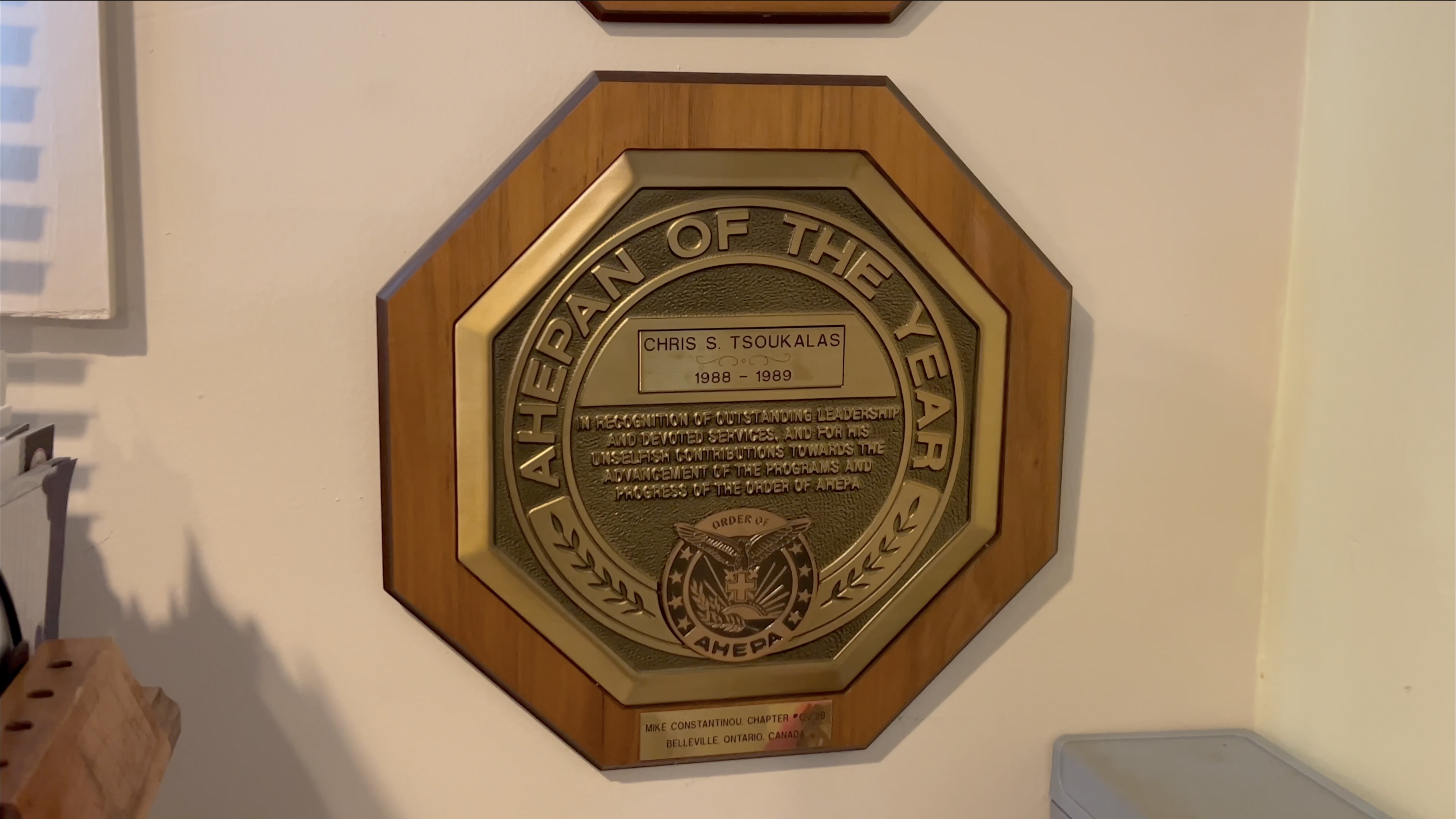 Chris' AHEPAN of the Year award, 1988 - 1989