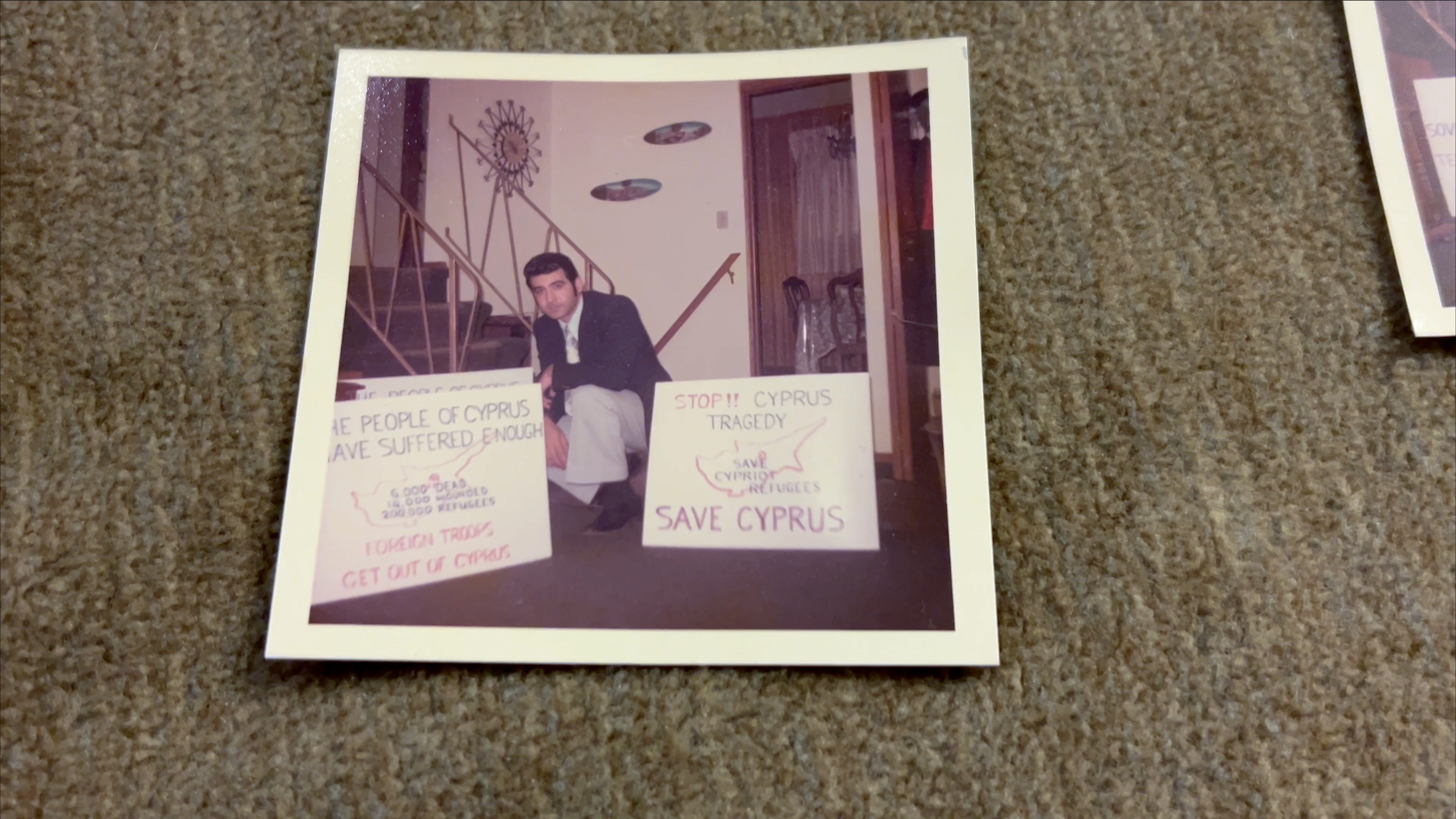 Chris getting ready to go to Ottawa to protest the Turkish invasion, 1974