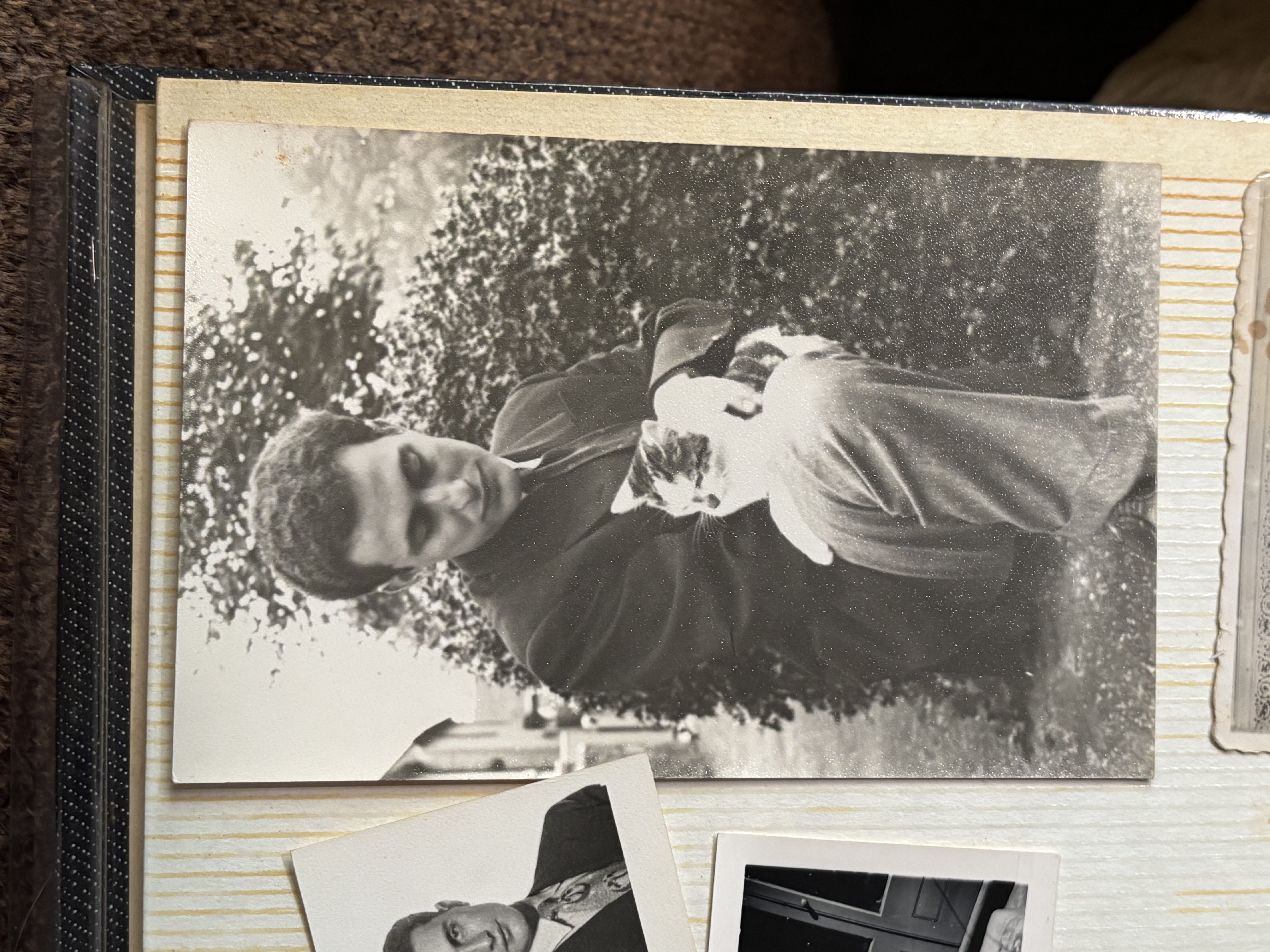 Theodoros with a cat, late 1950s