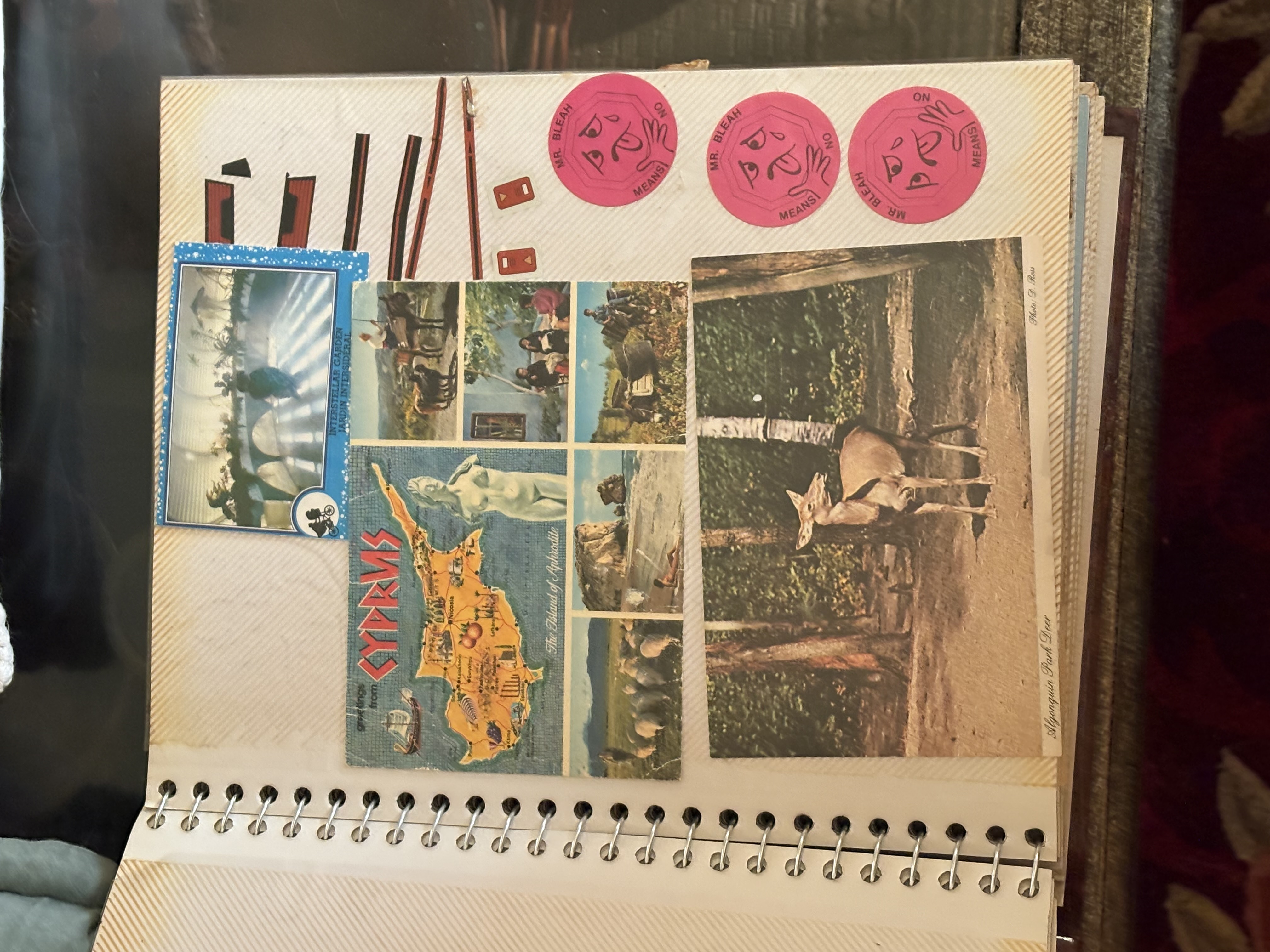 Postcard from Cyprus in a photo album belonging to Theodoros' son, early 1980s