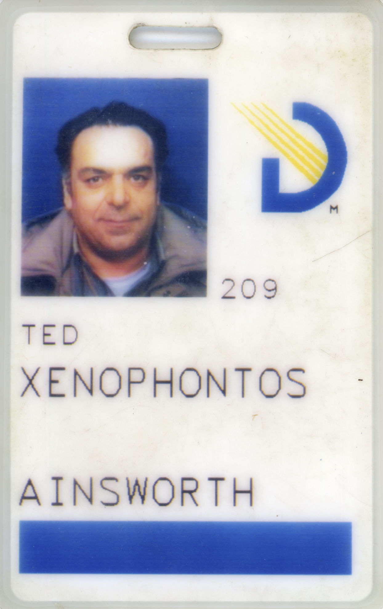 Theodoros' keycard from when he was working on the SkyDome, 1986 - 1989