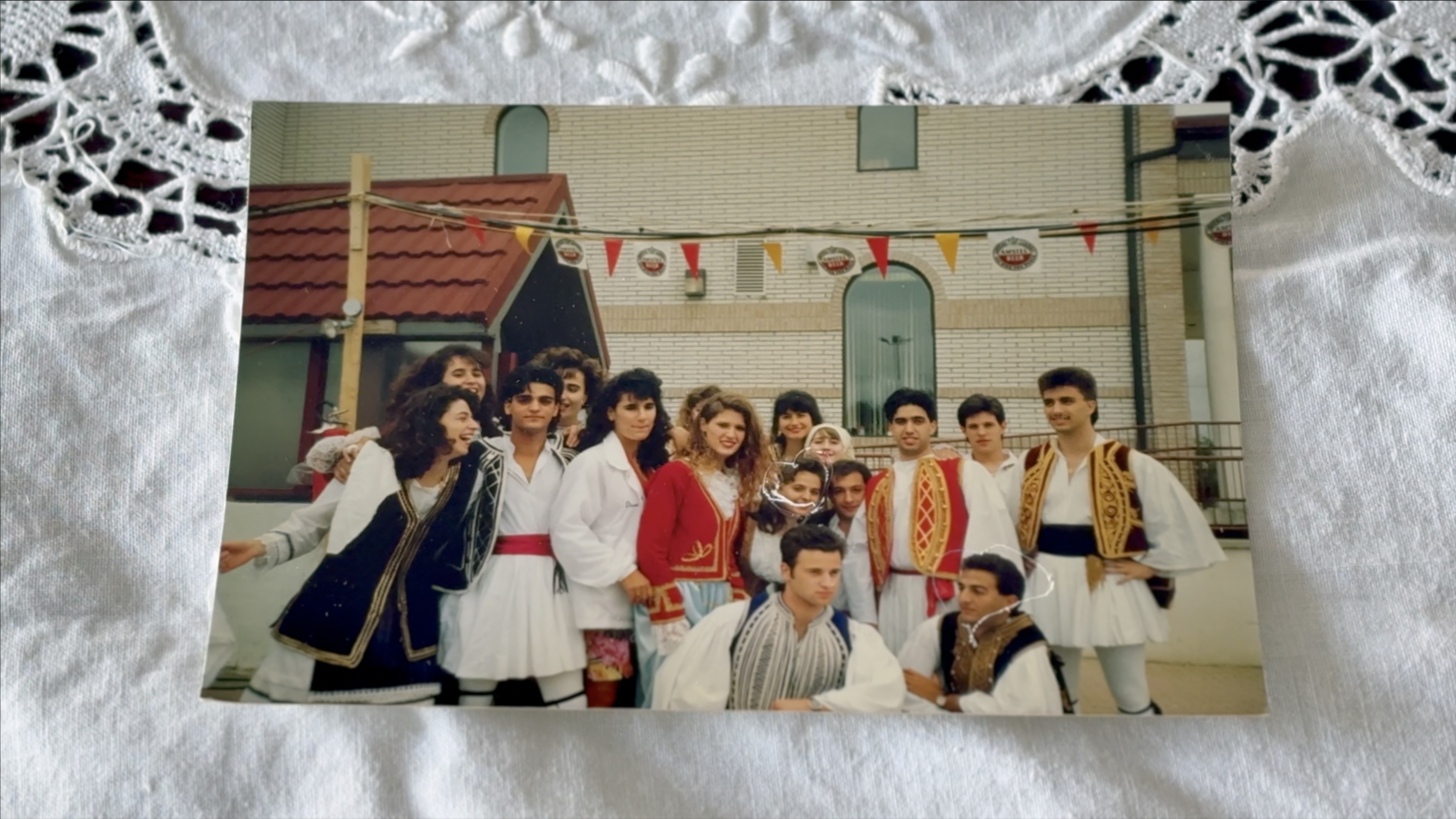 Helen's children in traditional attire, early 1990s