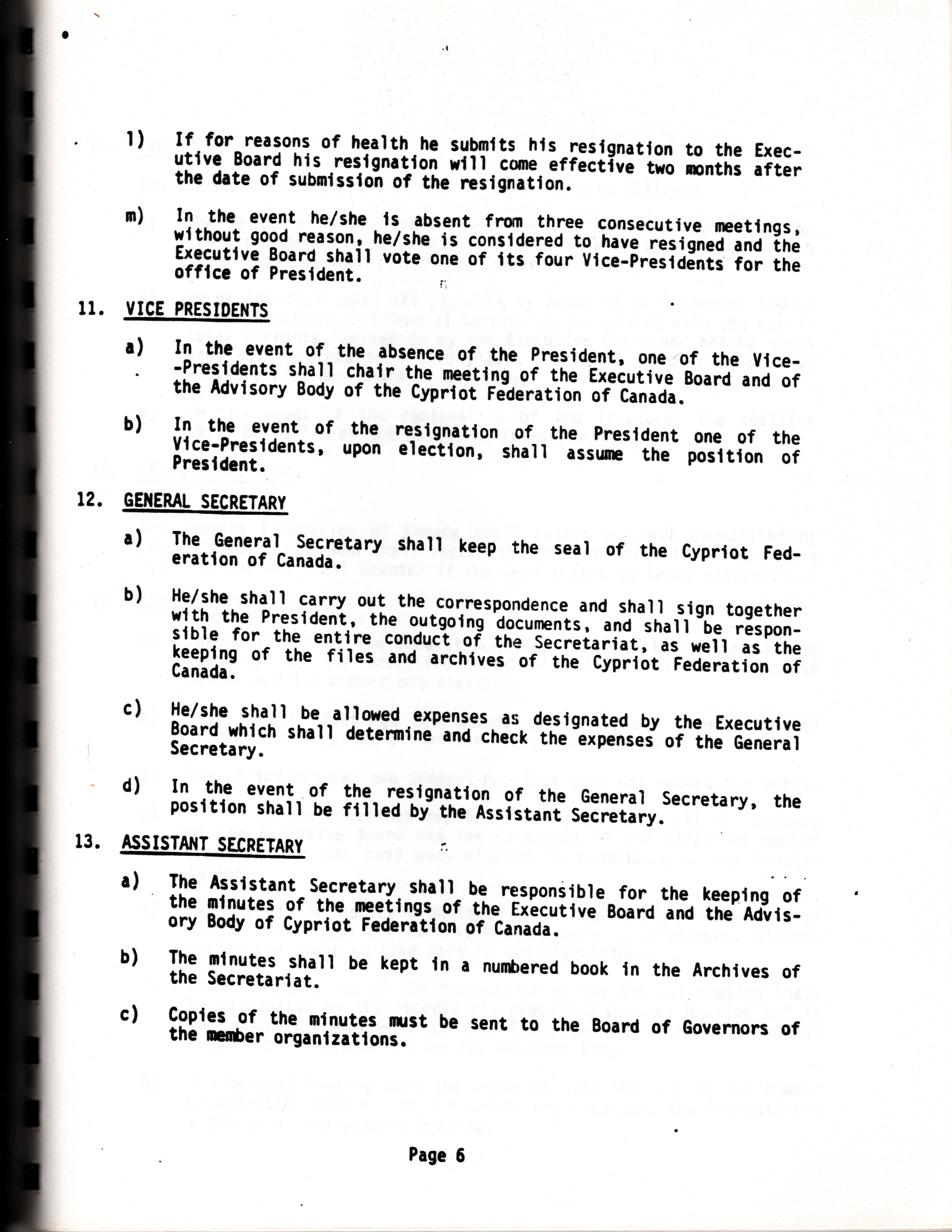 Constitution for the Cypriot Federation of Canada (1984)