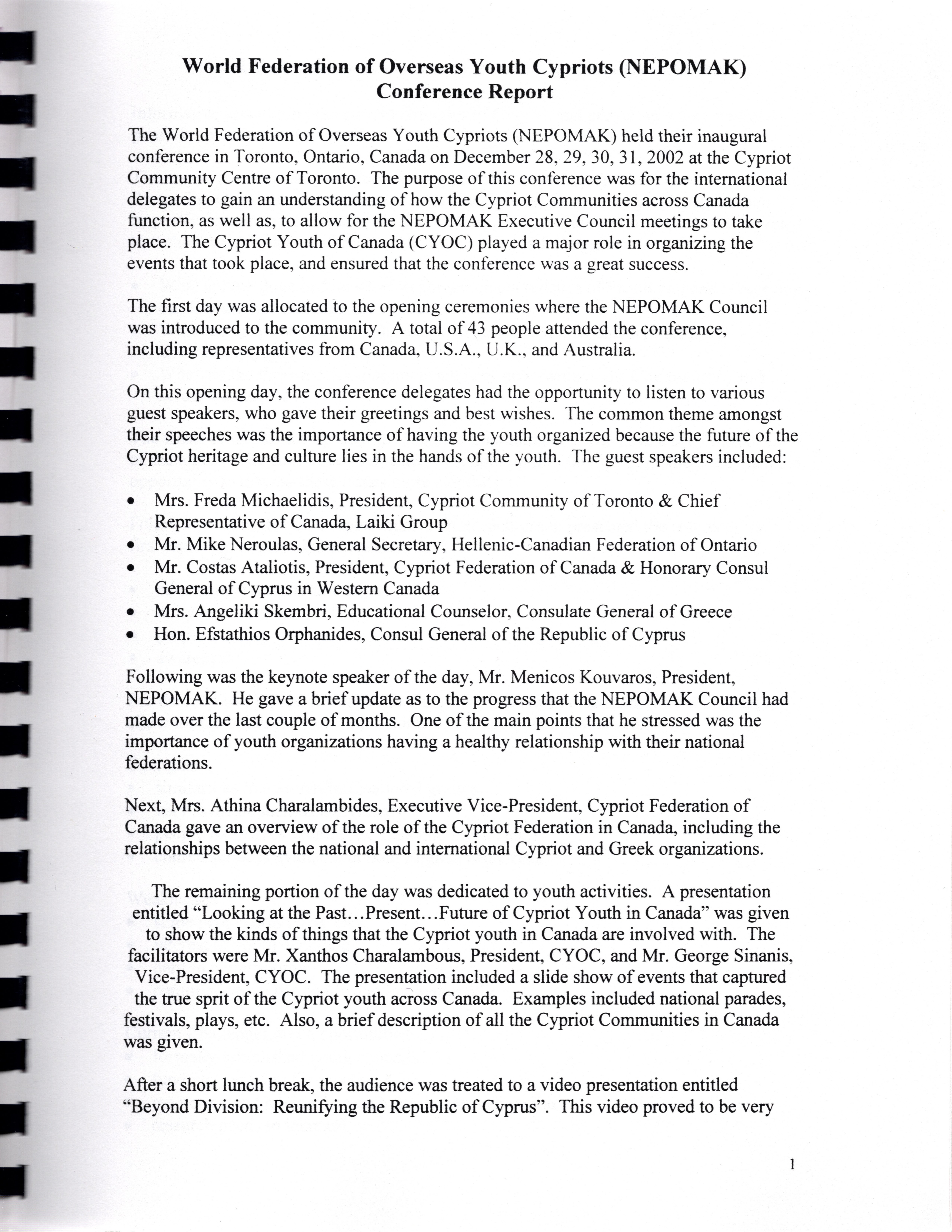  A report on the first NEPOMAK conference written by Anna’s brother 