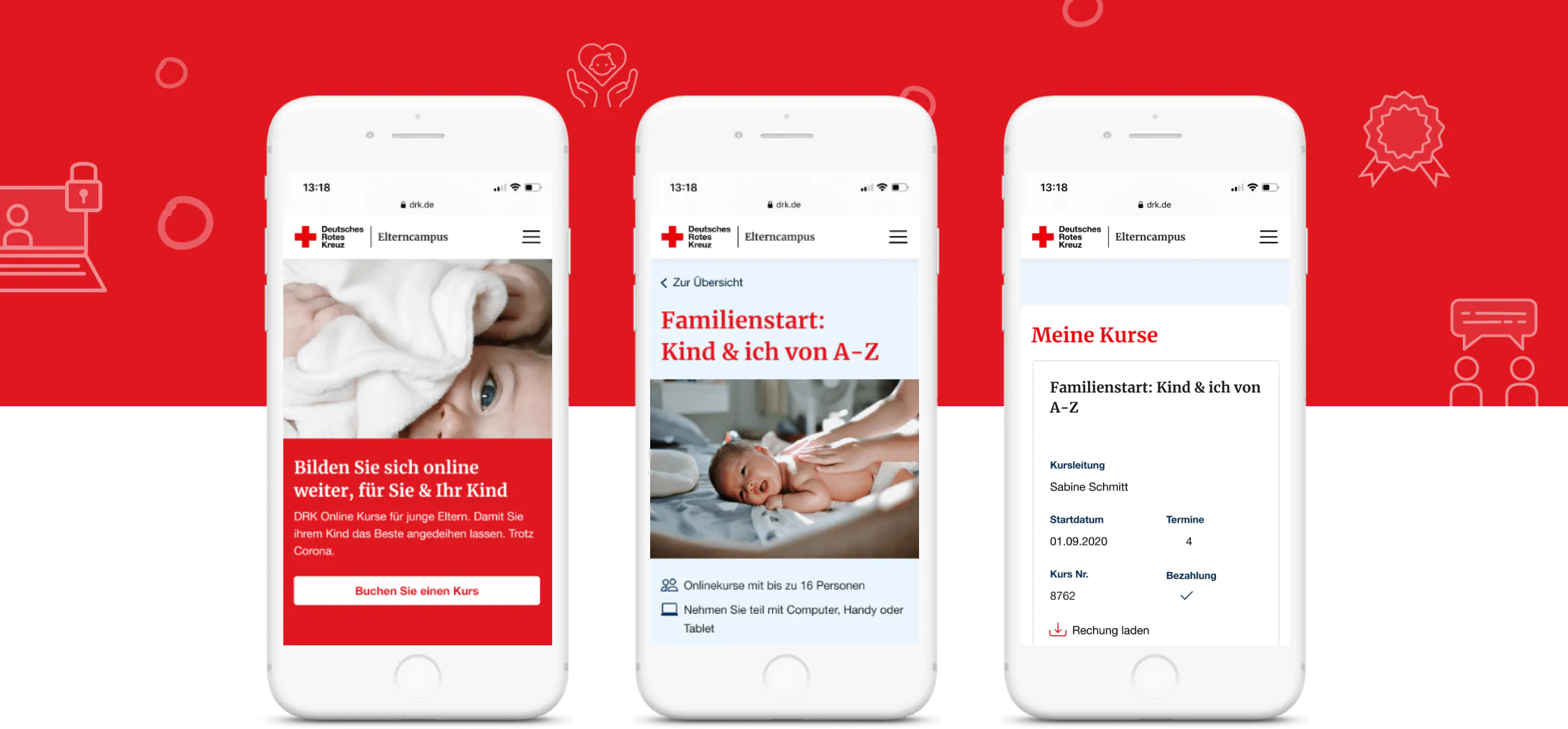 Three App screens UI