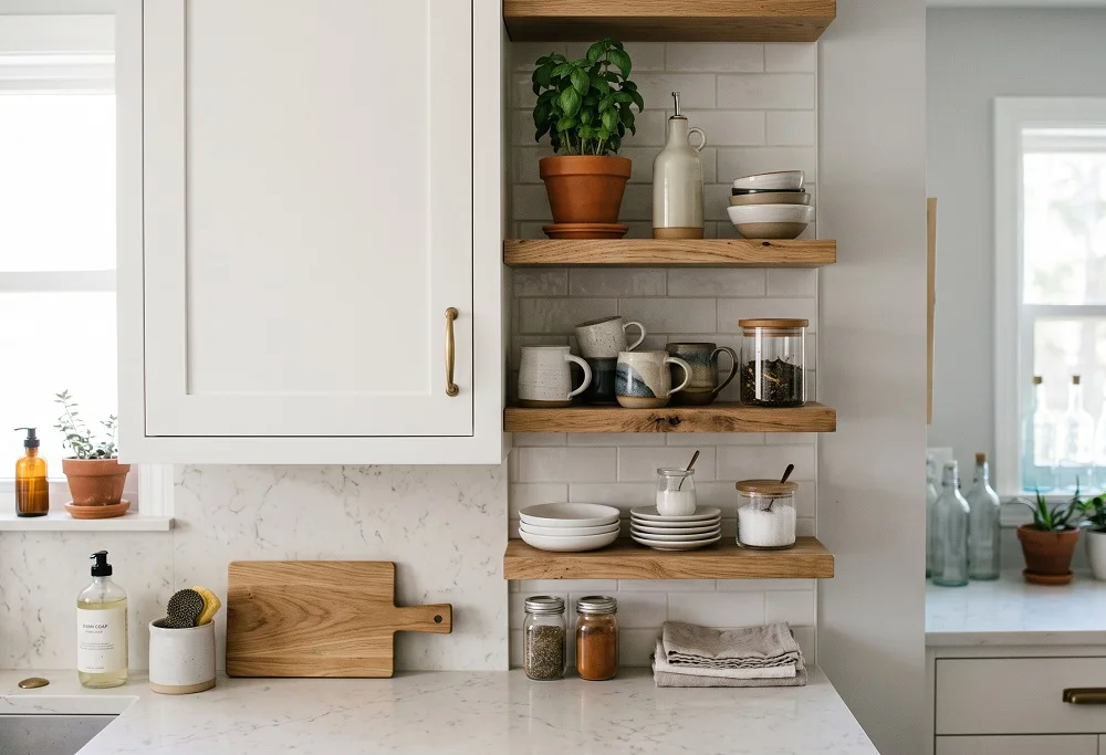 Remove a Cabinet to Create Open Shelving