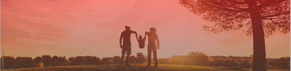 Couple playing with their son