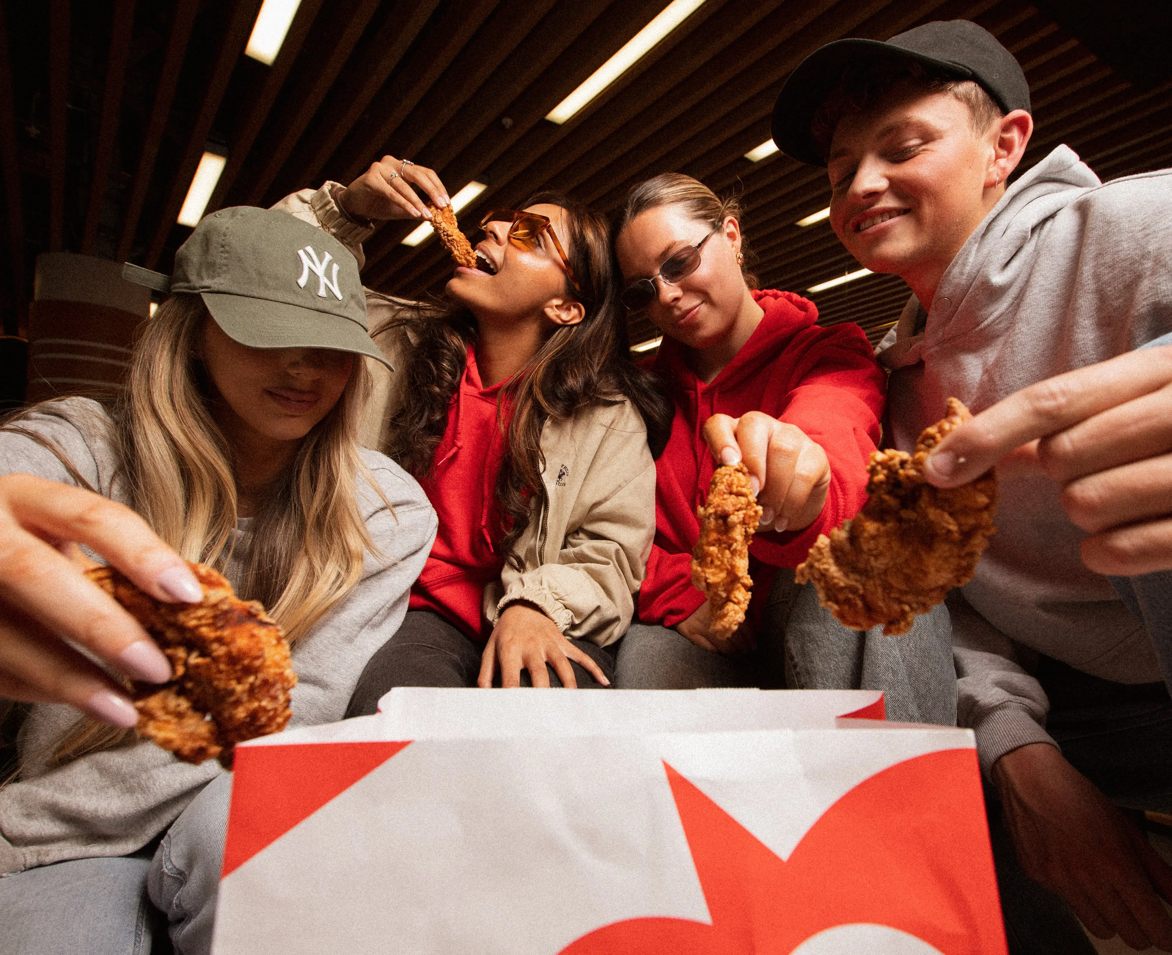 A group of people enjoying delicious Doner Shack food
